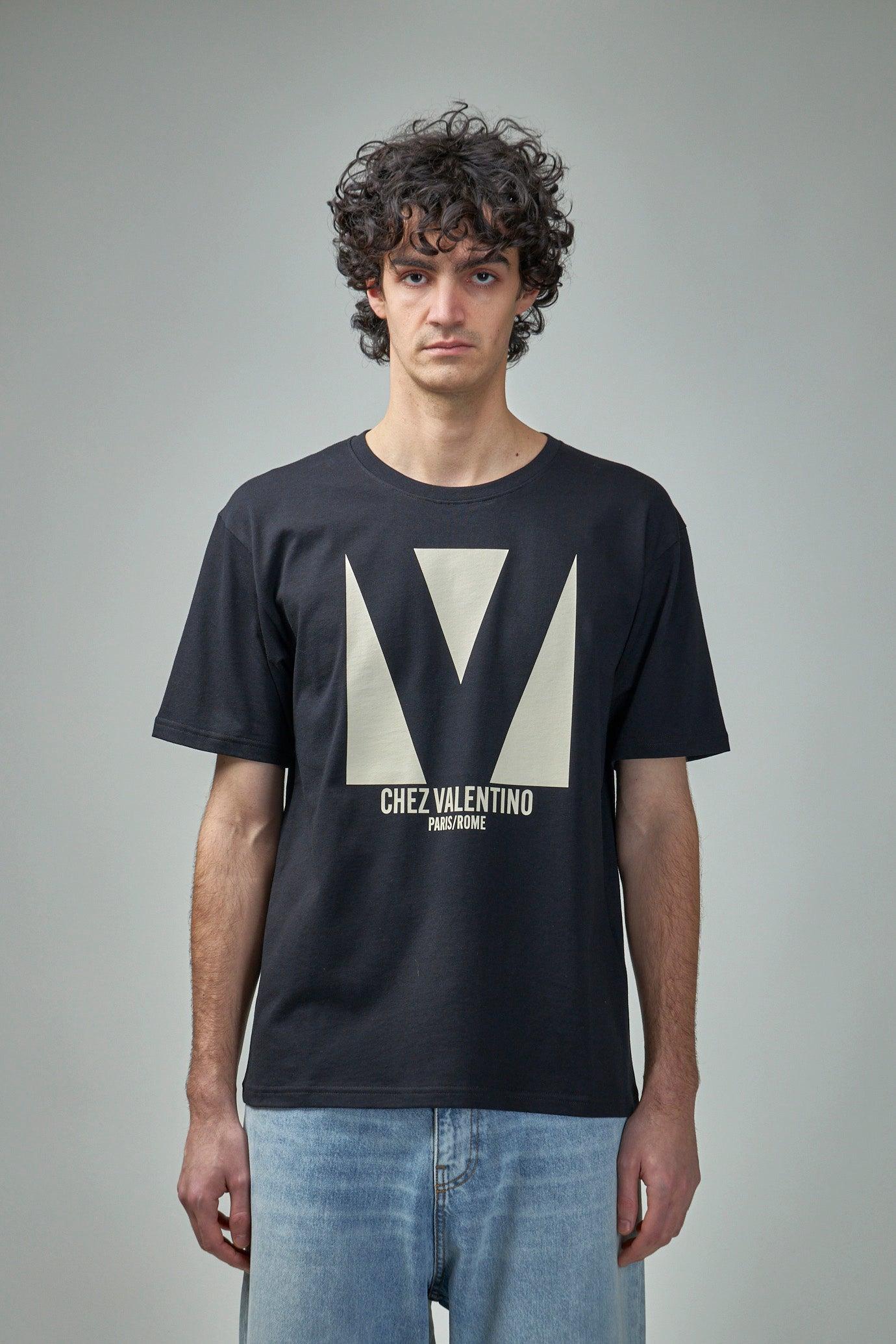 VALENTINO Crew Neck Short Sleeves T-shirts In Black Product Image