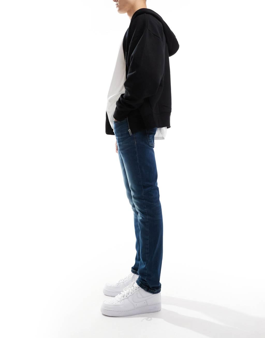 ONLY & SONS Loom slim fit jeans in mid blue wash Product Image