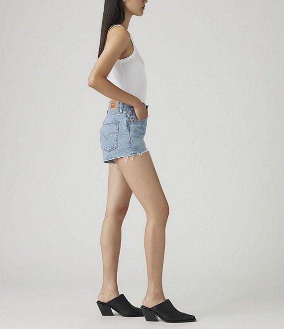 Levi's® 501® Original High Rise Distressed Frayed Hem Denim Shorts Product Image