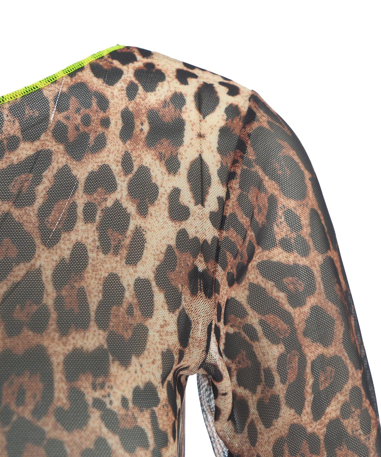 Tulle maxi dress with animal print Product Image