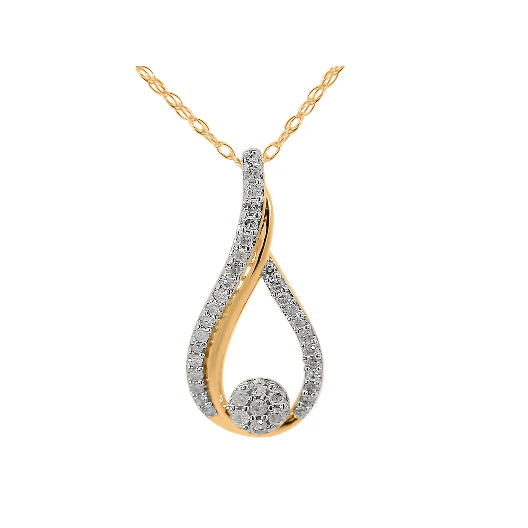 10k Gold 1/10 Carat T.W. Diamond Pendant Necklace, Women's, Size: 18" Product Image