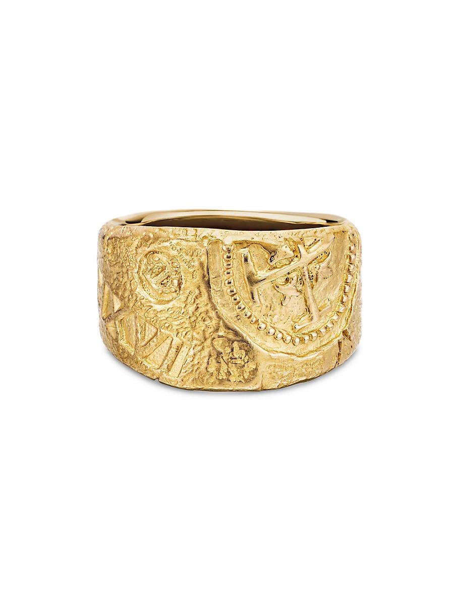 Mens Shipwreck Cigar Band Ring in 18K Yellow Gold Product Image