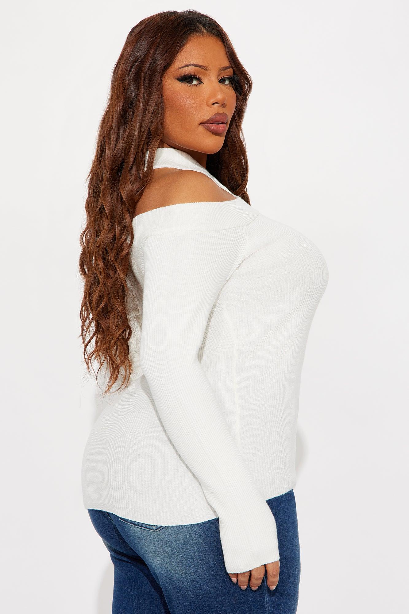 Cross My Heart Off Shoulder Sweater - Off White Female Product Image