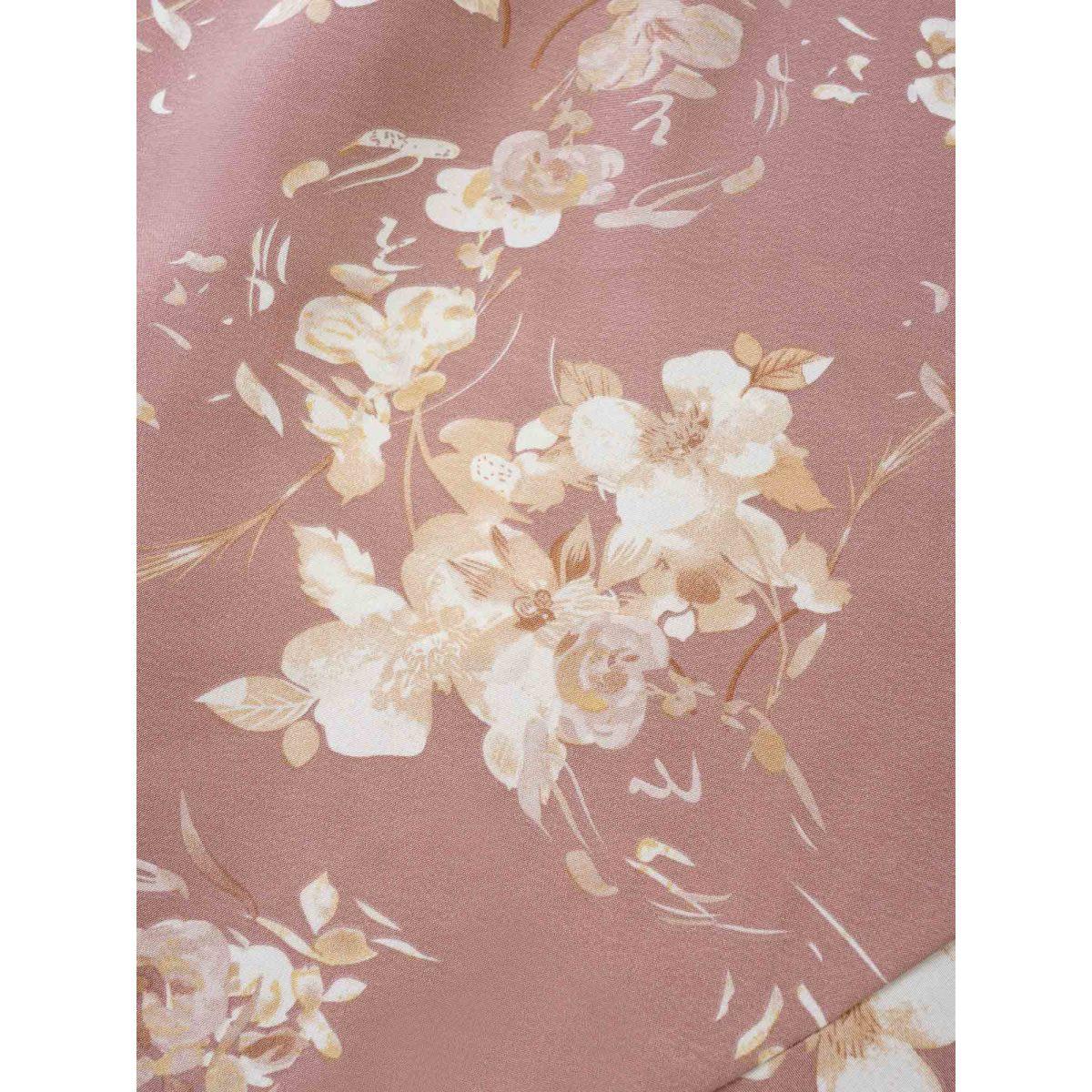 Plus Size Floral Pocket Elastic Waist Adjustable Straps Dress DustyPink Women Elegant Non Non Sleeveless Curvy Midi Dress BloomChic 12/L Product Image