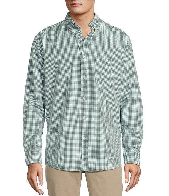 Roundtree & Yorke Long Sleeve Micro Check Pattern Slub Sport Shirt Product Image