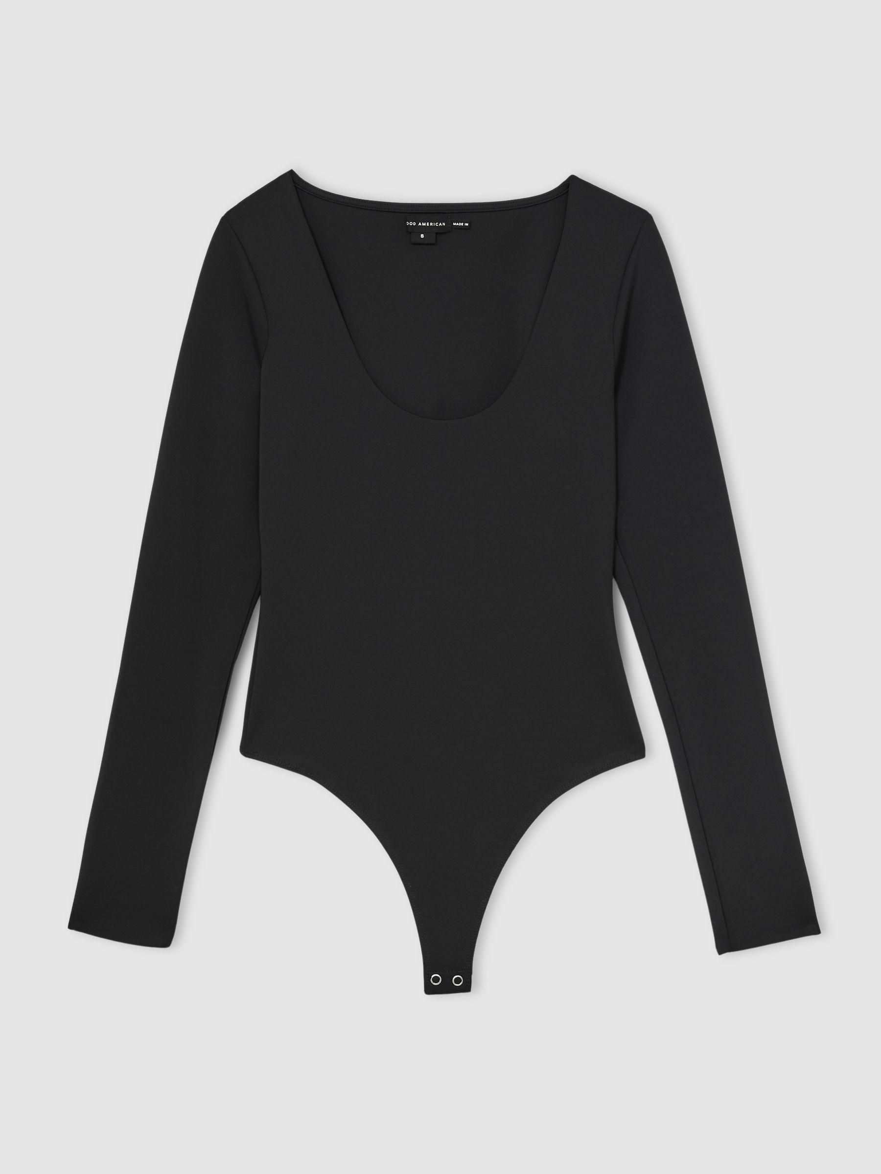 Good American Scuba Scoop Neck Bodysuit in Black Product Image