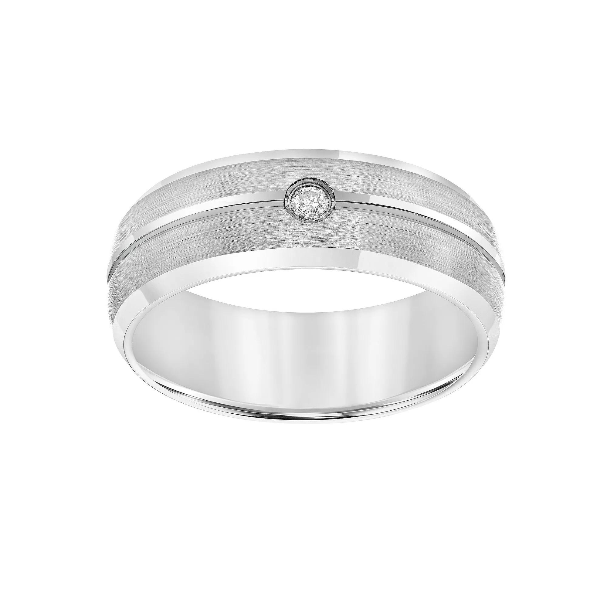 AXL Diamond Accent Gray Tungsten Carbide 8 mm Comfort Fit Mens Band Product Image