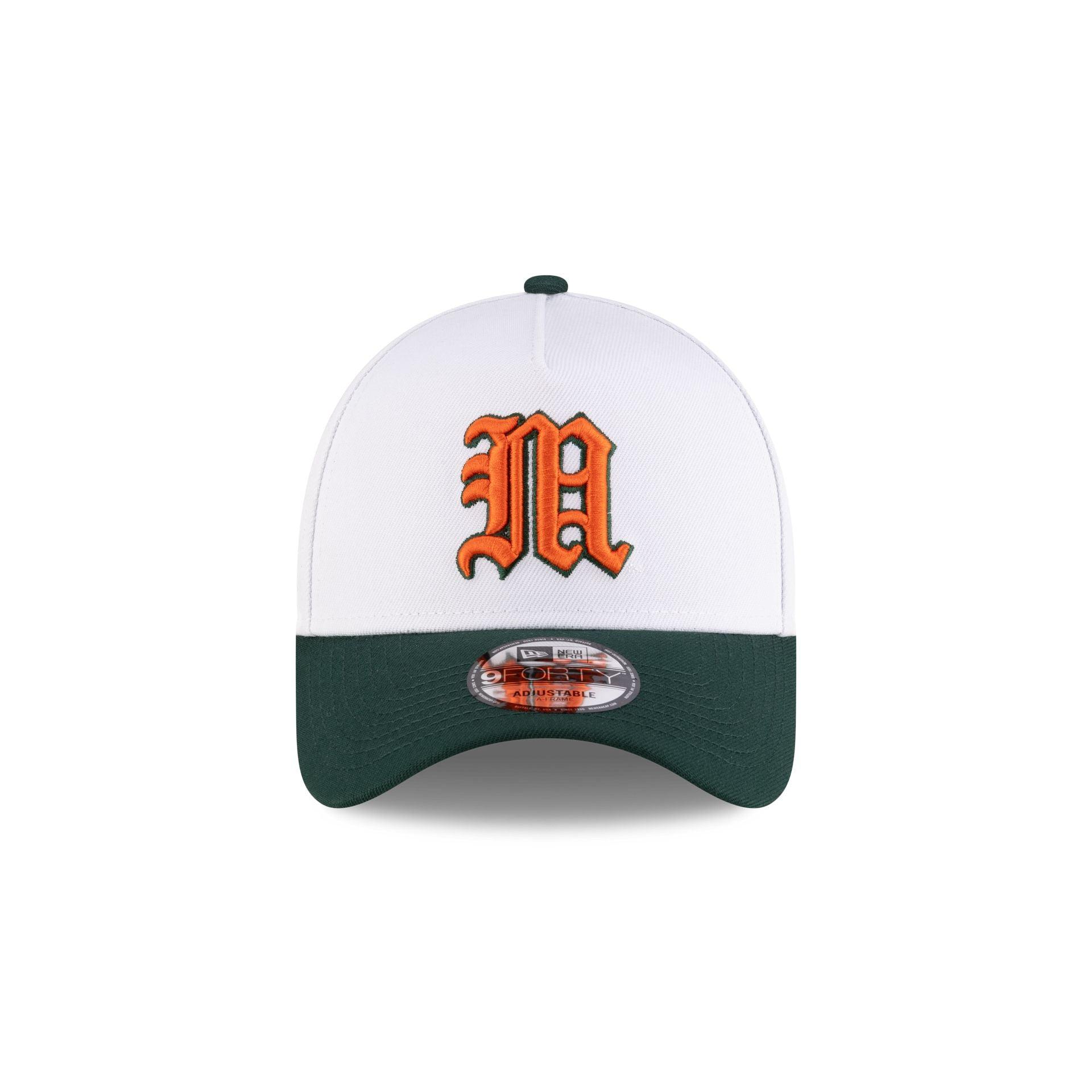 New Era x adidas Miami Hurricanes White 9FORTY A-Frame Snapback Hat Male Product Image