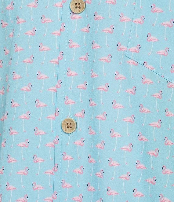 Caribbean Mini Flamingo Teal Cabana Woven Top Product Image