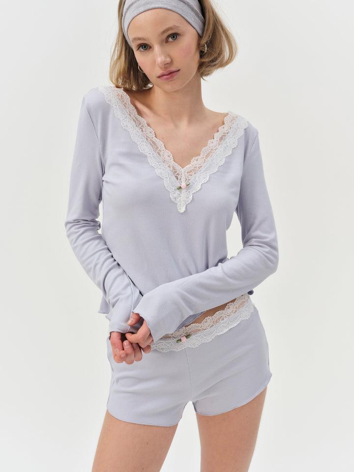 Eisley Knit Top — Blue Product Image