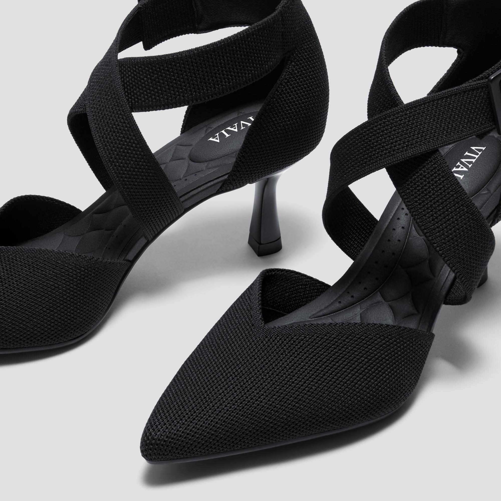 Pointed-Toe Cross-Strap Stilettos (Anabelle) Product Image