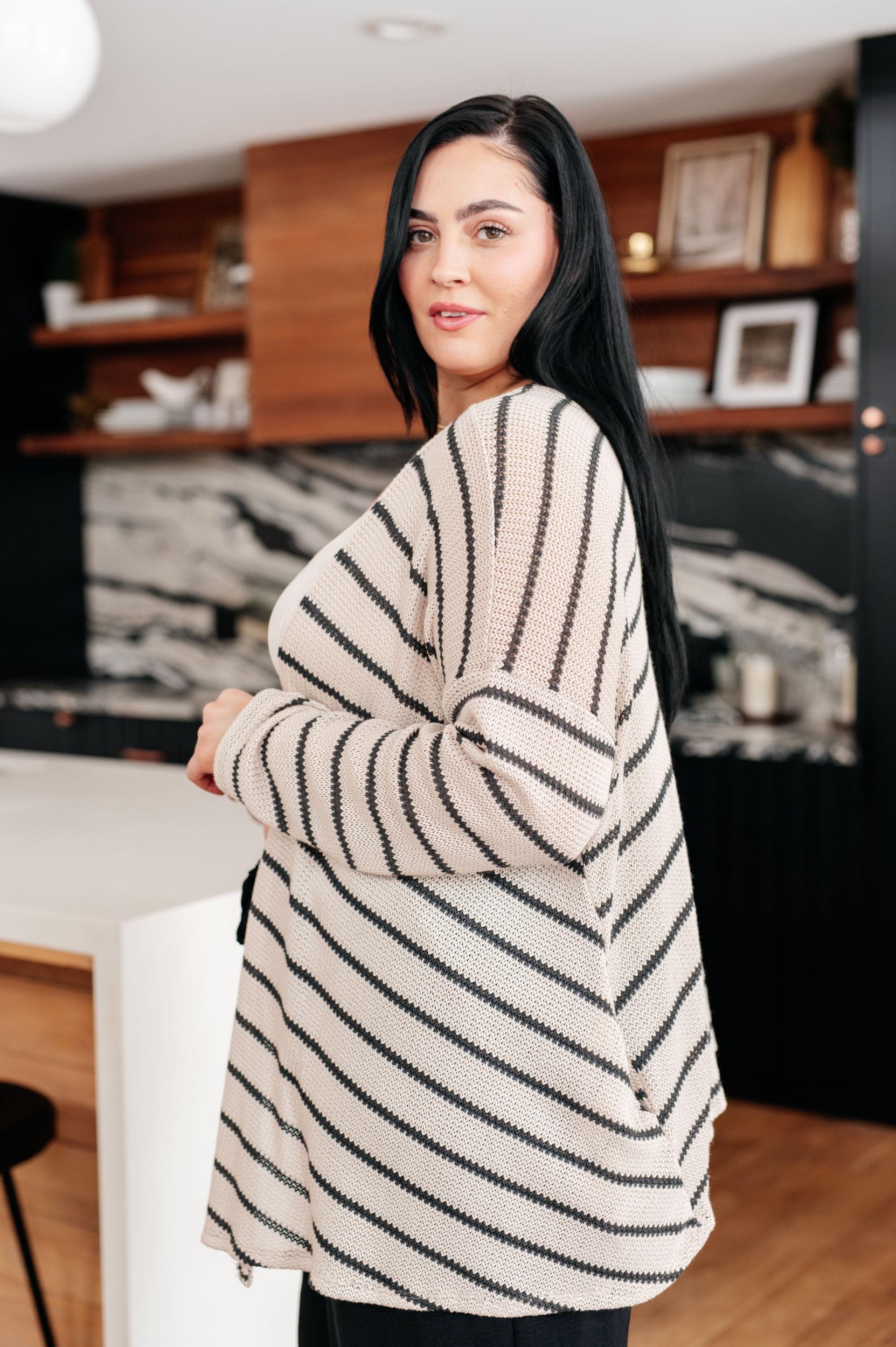 Weekend Adventure Striped Longline Cardigan Product Image