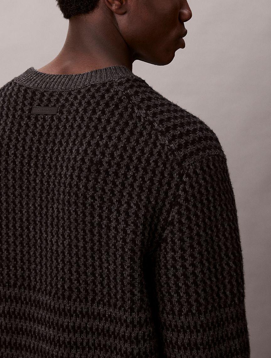 Wool Blend Patterned Relaxed Sweater Product Image