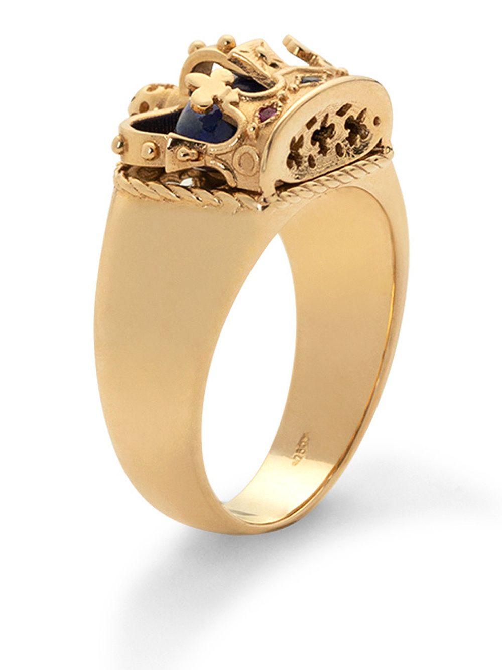 18K yellow gold Royal lapis lazuli, ruby and sapphire ring Product Image