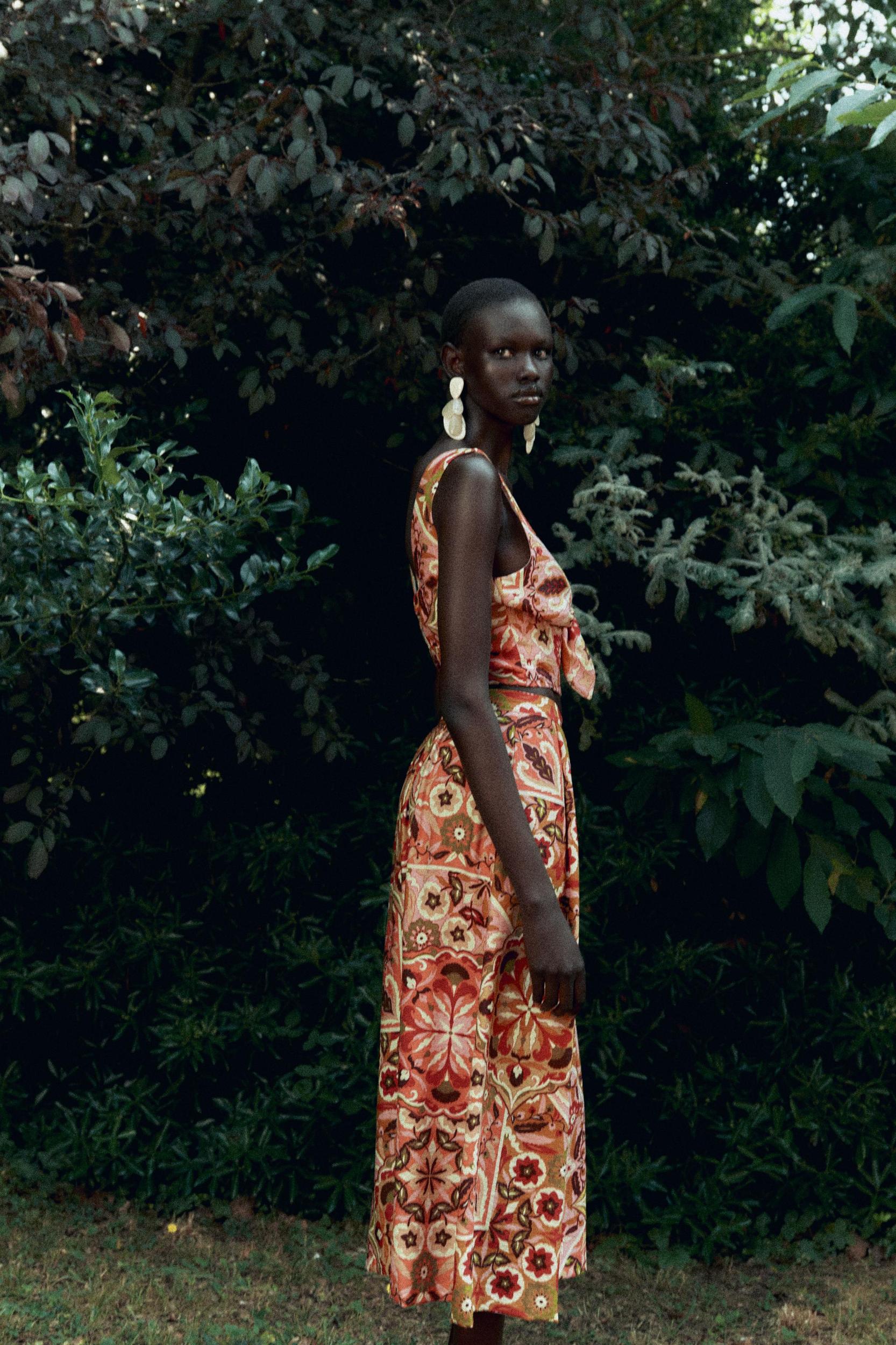 PRINTED RUSTIC MIDI SKIRT Product Image