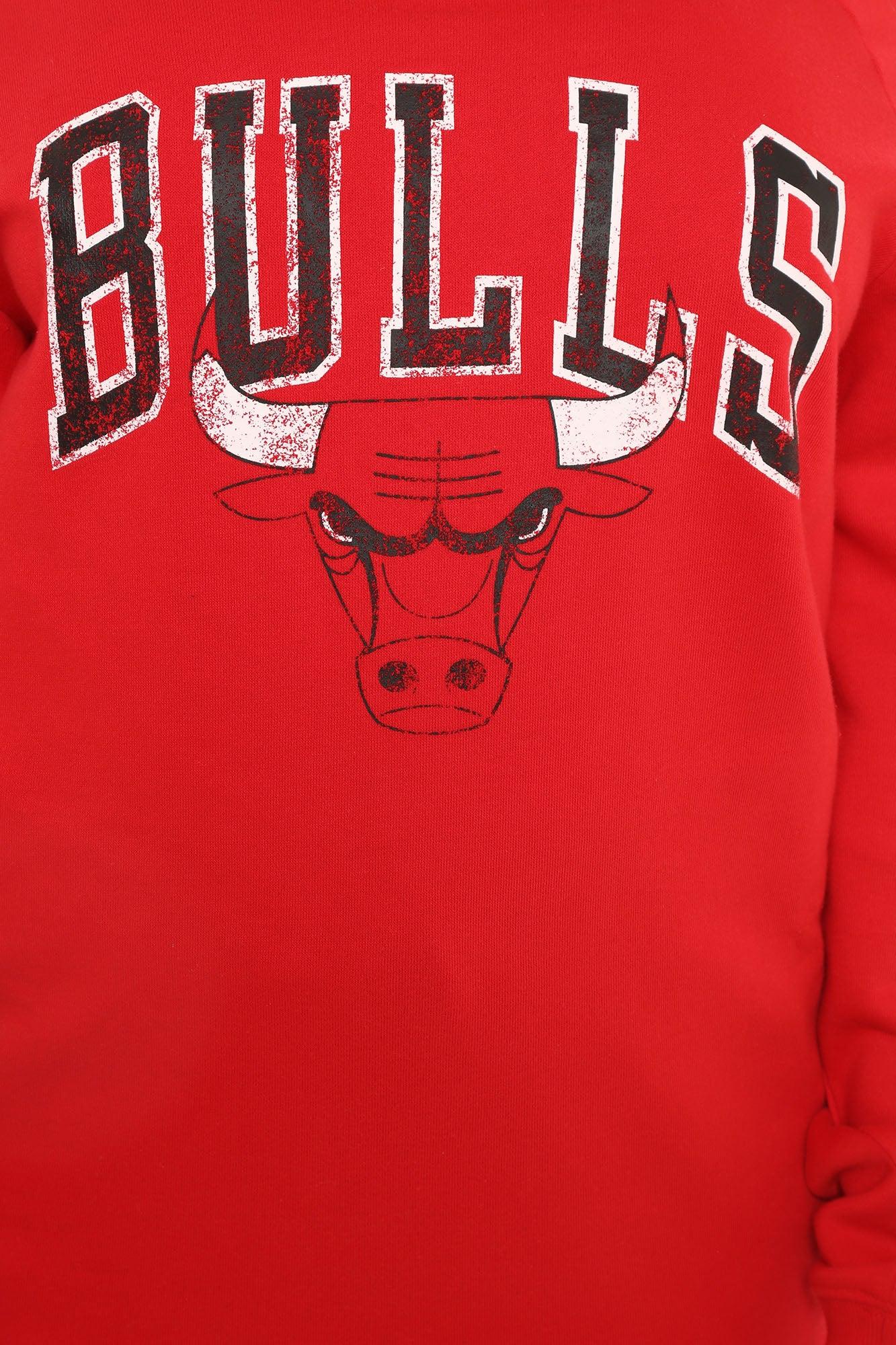 Beat The Buzzer Bulls Off Shoulder Sweatshirt - Red Female Product Image