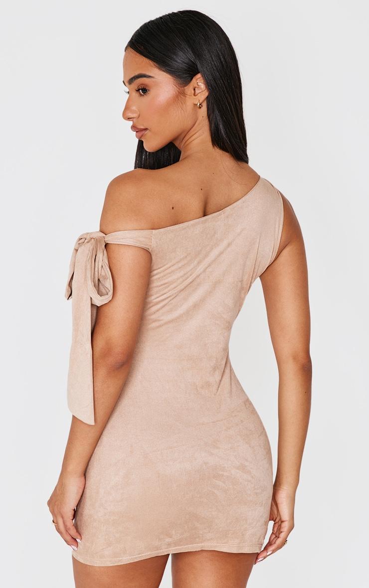 Petite Stone Faux Suede Tie Detail Mini Dress Product Image