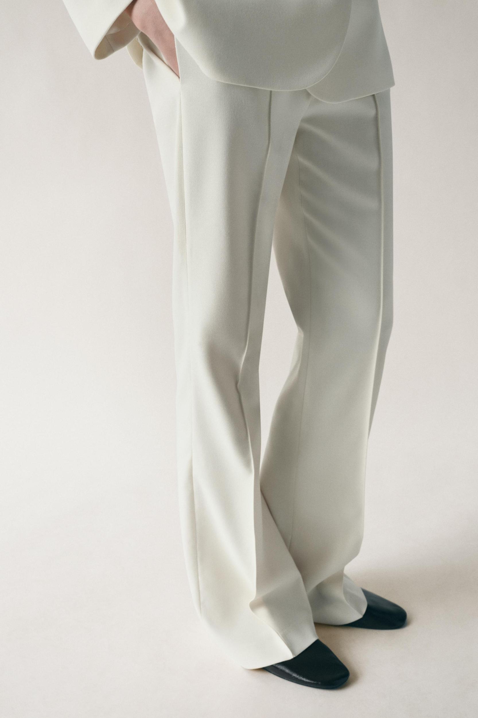 FLARED SEAMED PANTS ZW COLLECTION PANTS Product Image