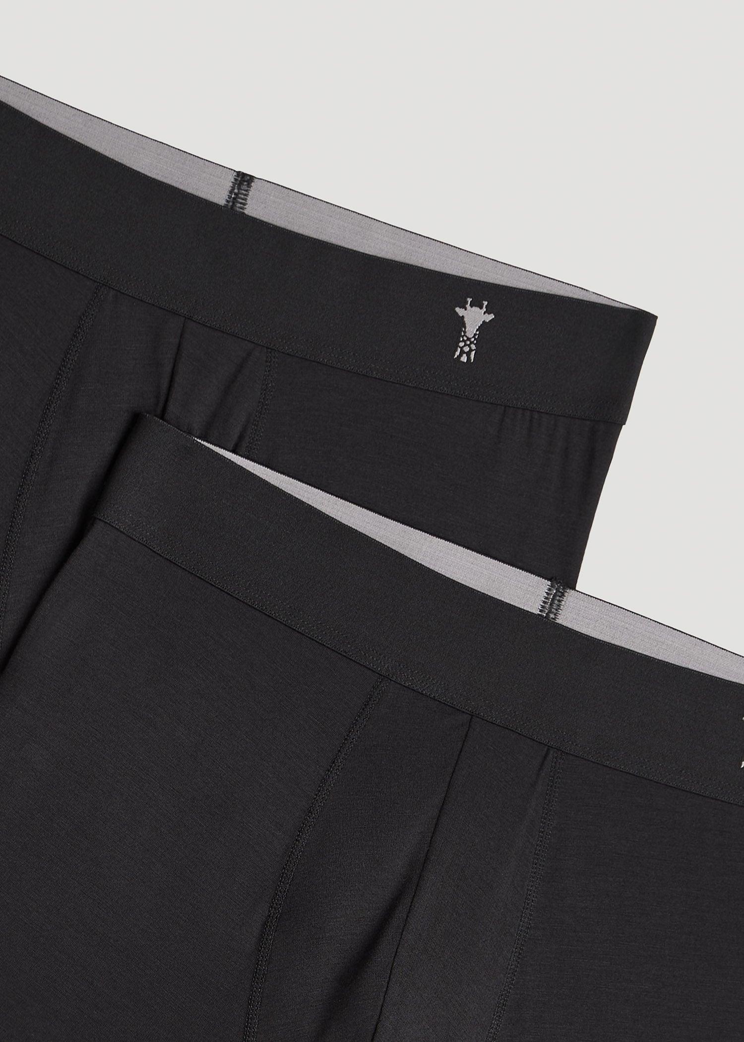 Micro Modal Boxer Briefs for Tall Men in Black Male Product Image
