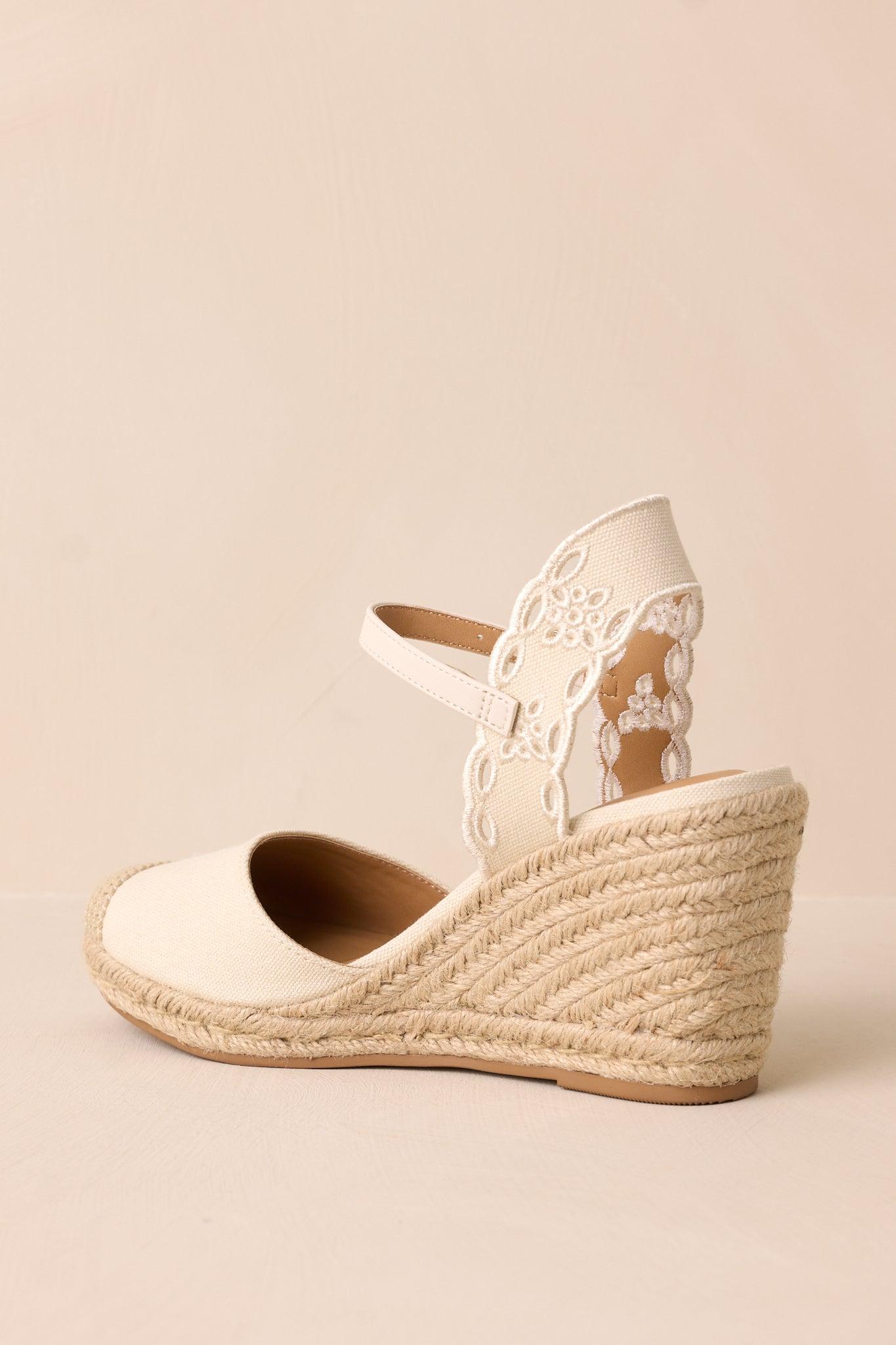 Along The Shore Beige Espadrille Platform Wedges Product Image