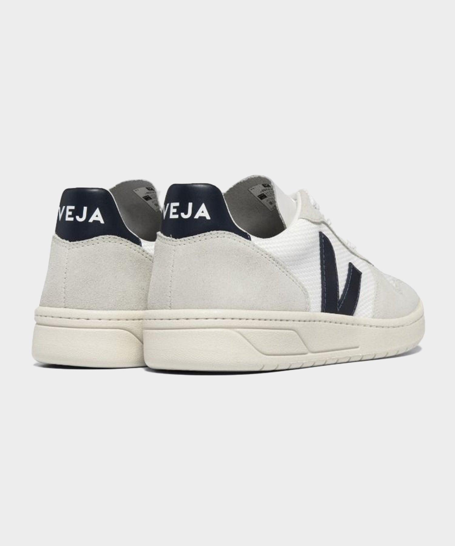 Veja V-10 in White + Nautico Product Image