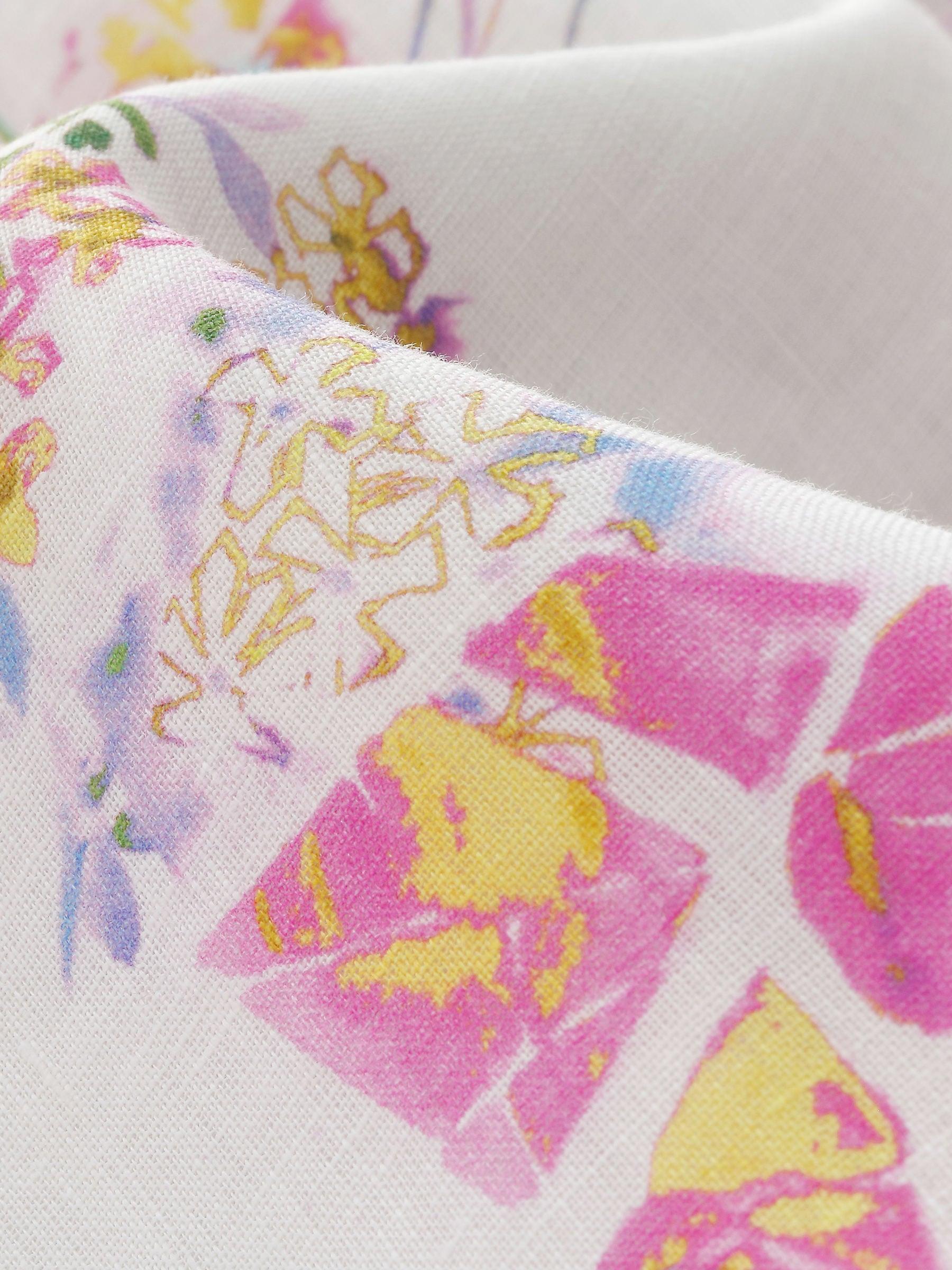 100% Linen Rose Print Women A-Line Skirt Product Image