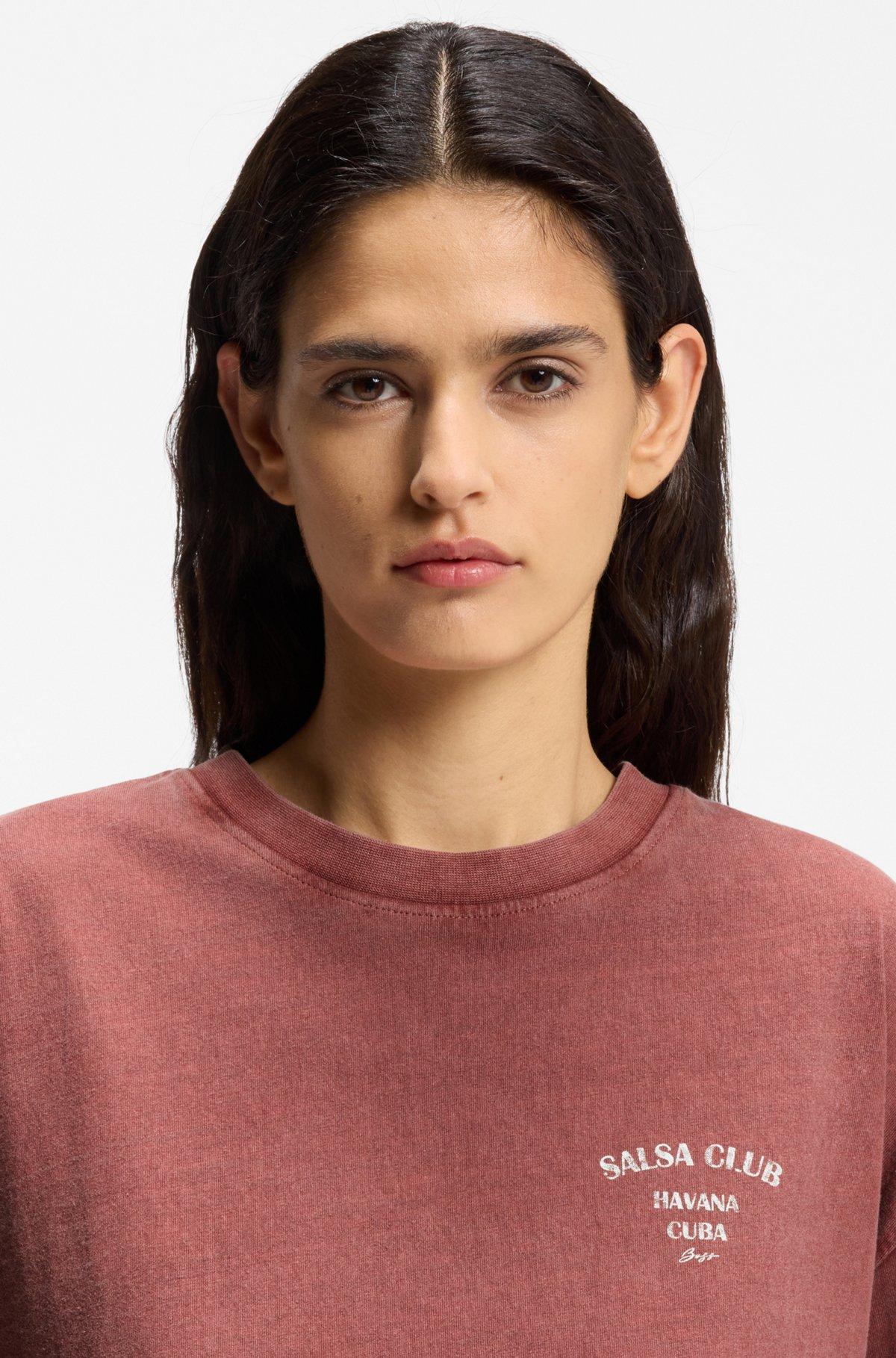 Cotton-jersey T-shirt with printed artwork Product Image