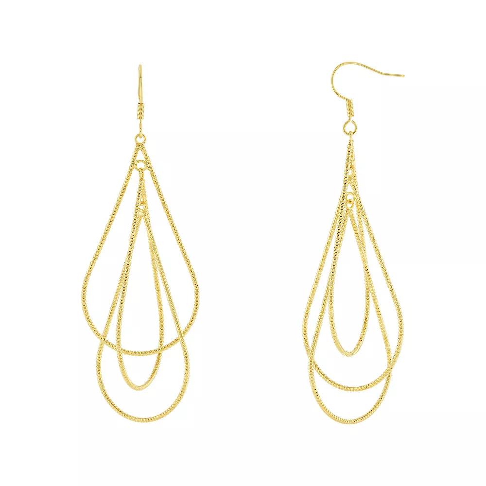 PRIMROSE Triple Textured Teardrop Earrings, Women's, Silver Tone Product Image