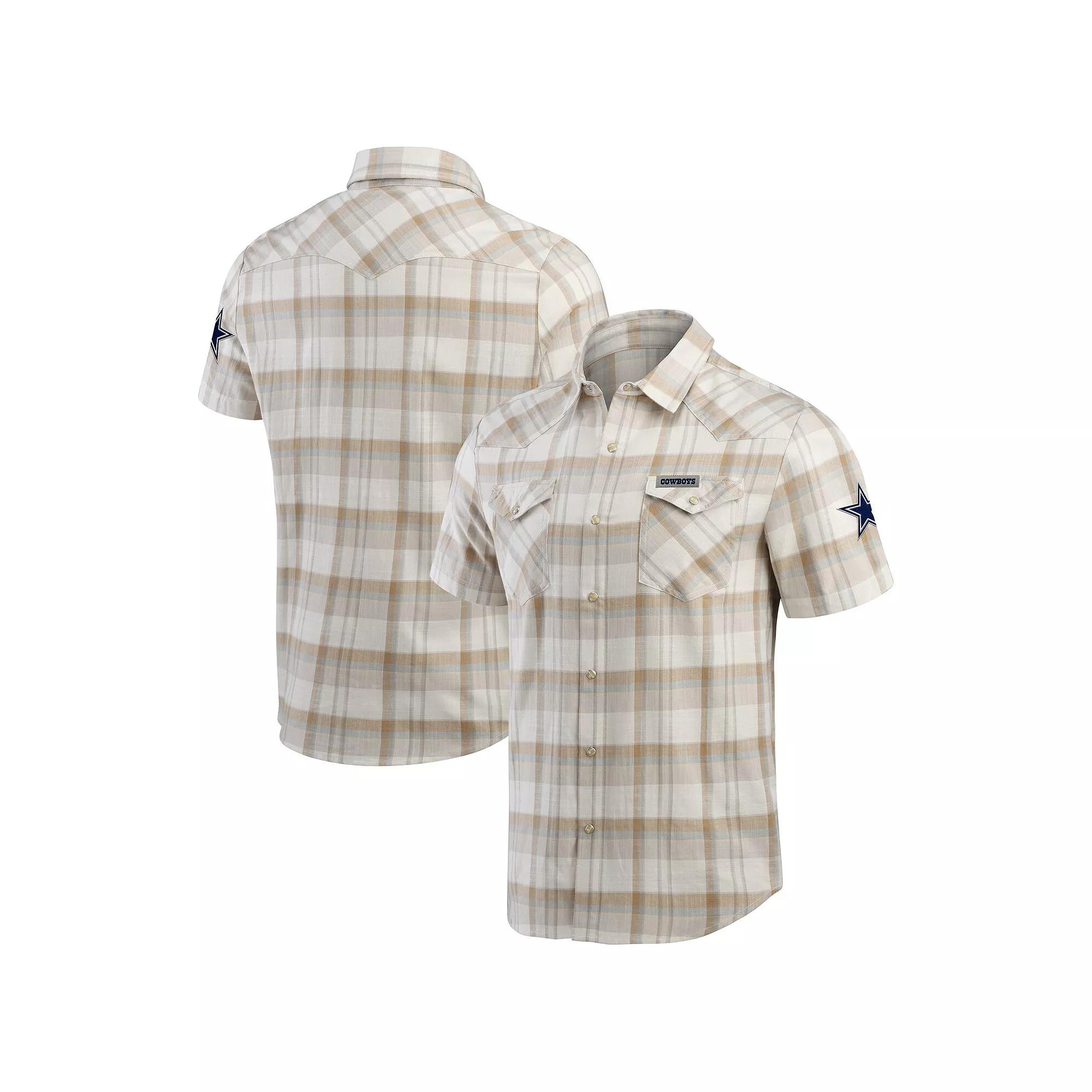 Men's Darius Rucker Collection by Fanatics Brown Dallas Cowboys Plaid Full-Snap Shirt, Size: Small Product Image