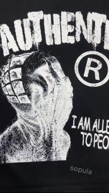 Sopula Vintage I Am Allergic To People Graphics Print Cotton T-shirt Product Image