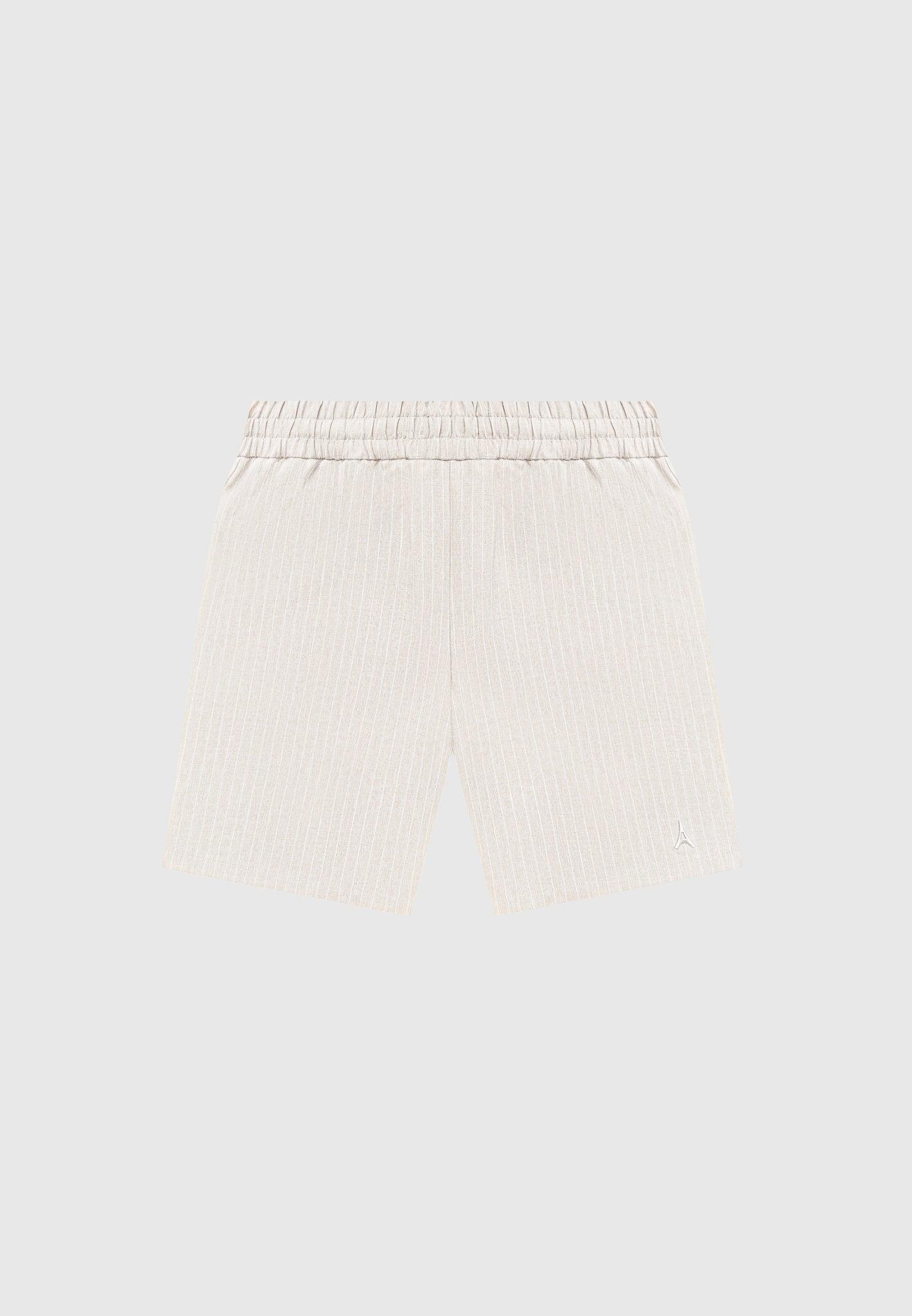 Pinstripe Shorts - Beige Male Product Image