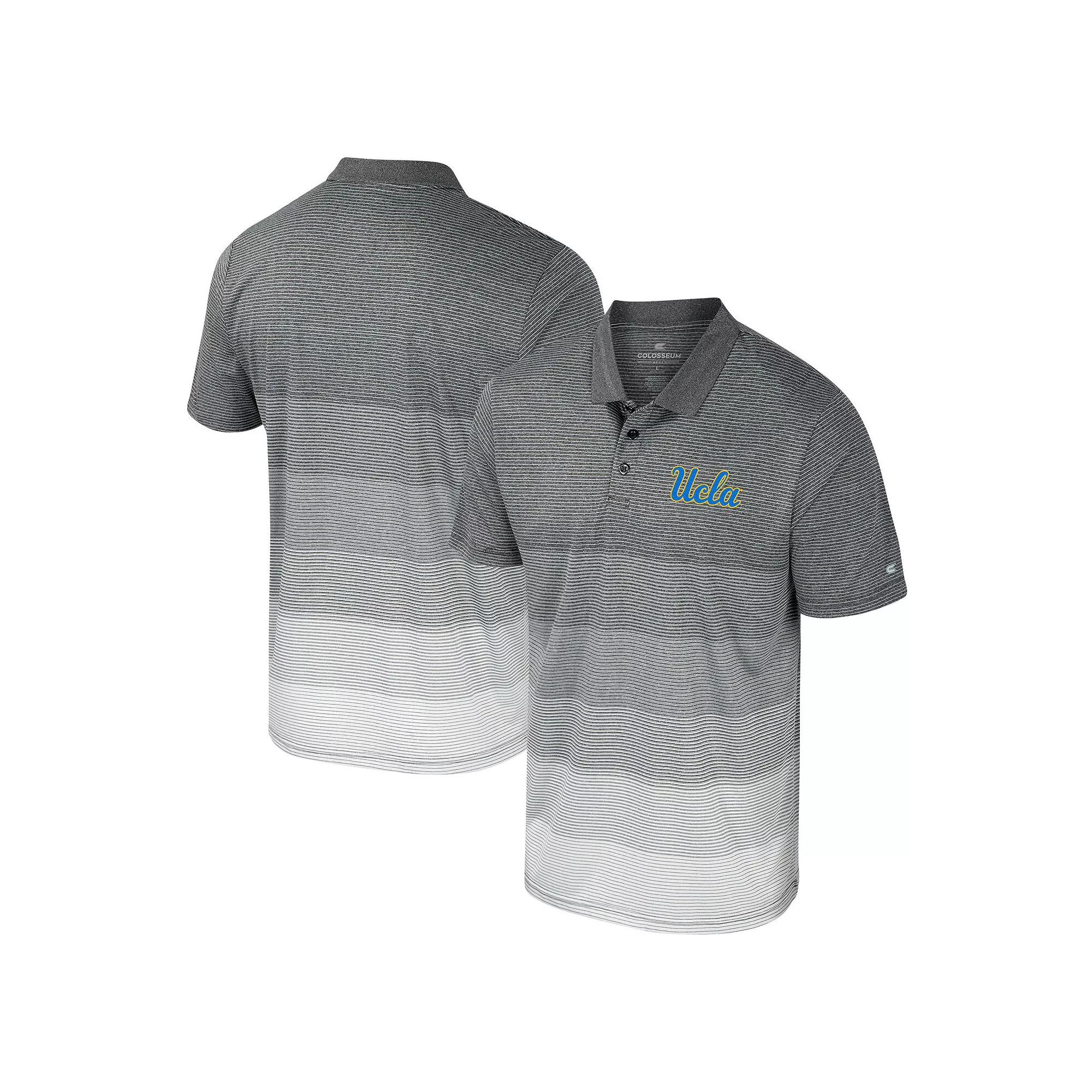Men's Colosseum Gray UCLA Bruins Striped Mesh Polo, Size: XL, Grey Product Image