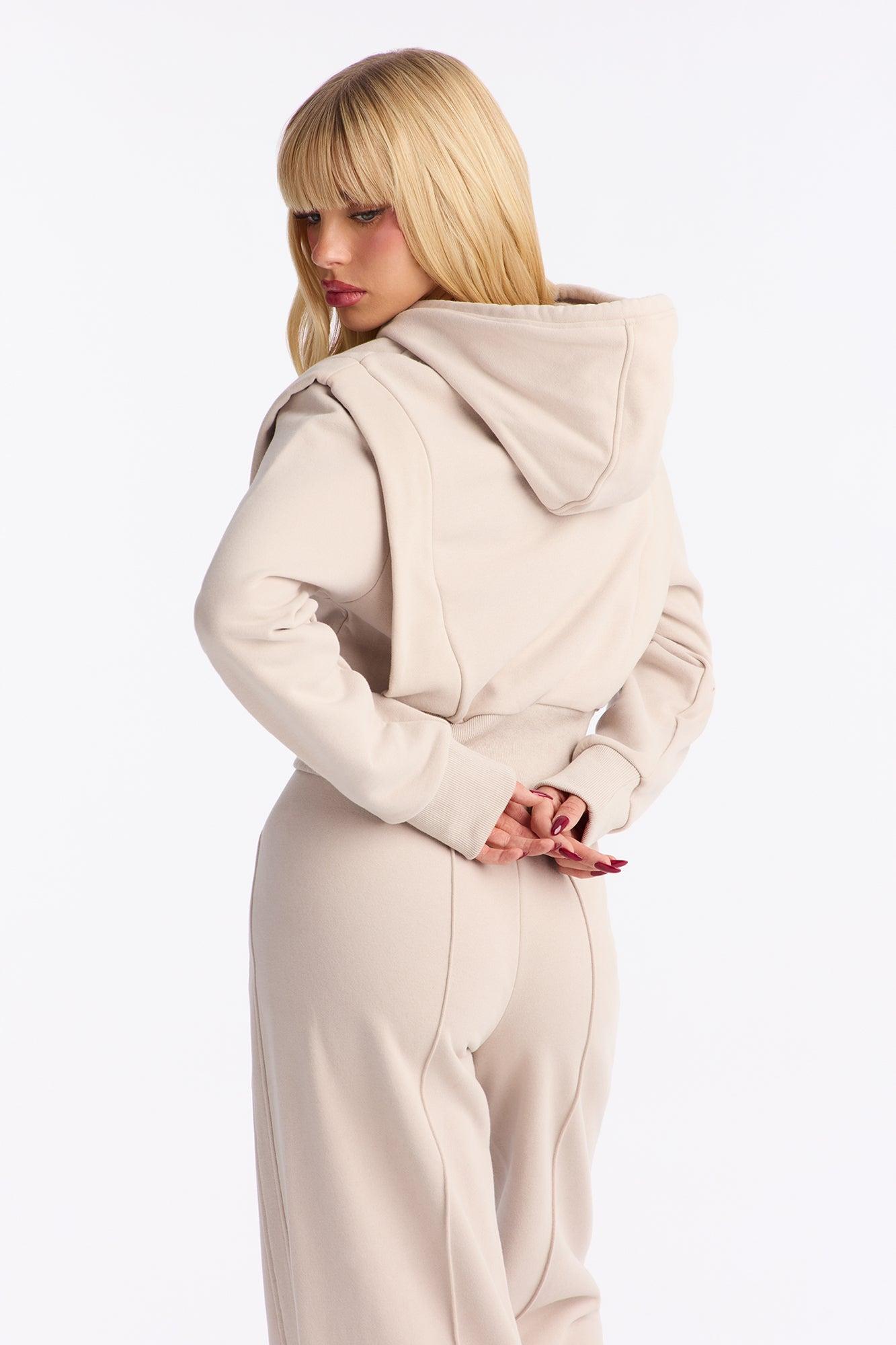 Classic Comfort Wide Leg Pant Set - Taupe Female Product Image