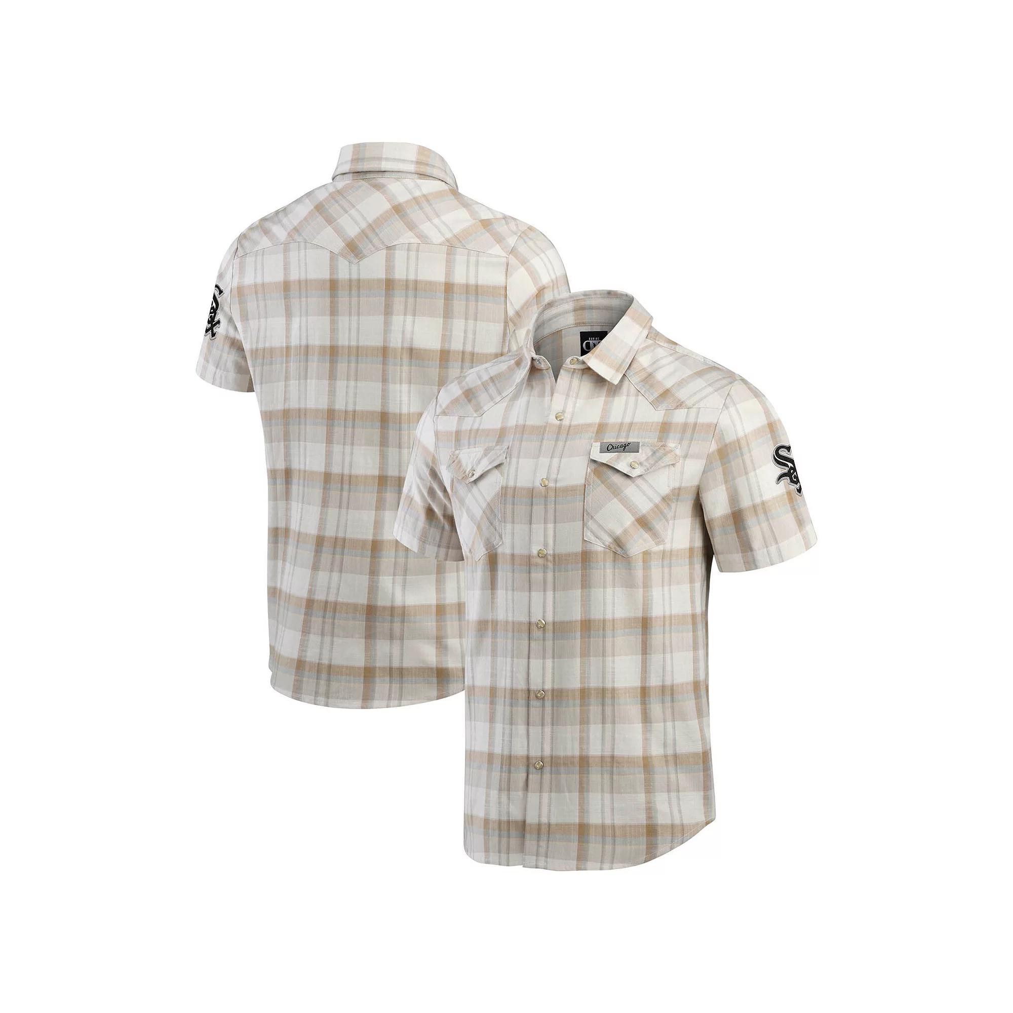 Men's Darius Rucker Collection by Fanatics Gray Chicago White Sox Plaid Full-Snap Shirt, Size: Large, Grey Product Image