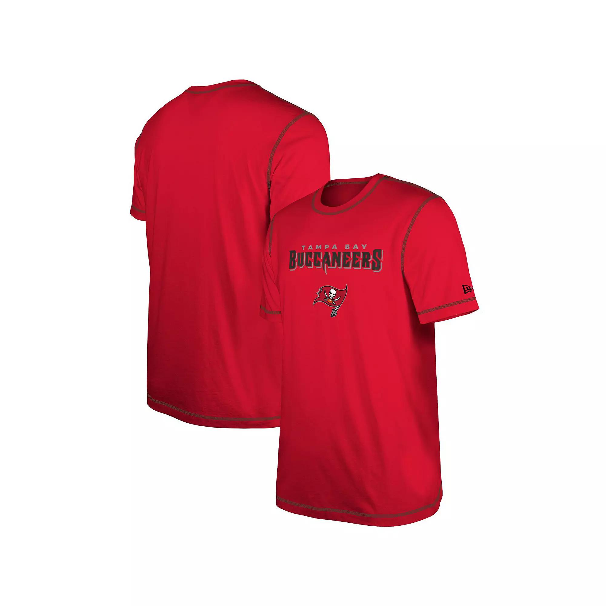 Men's New Era Red Tampa Bay Buccaneers Third Down Puff Print T-Shirt,  Product Image