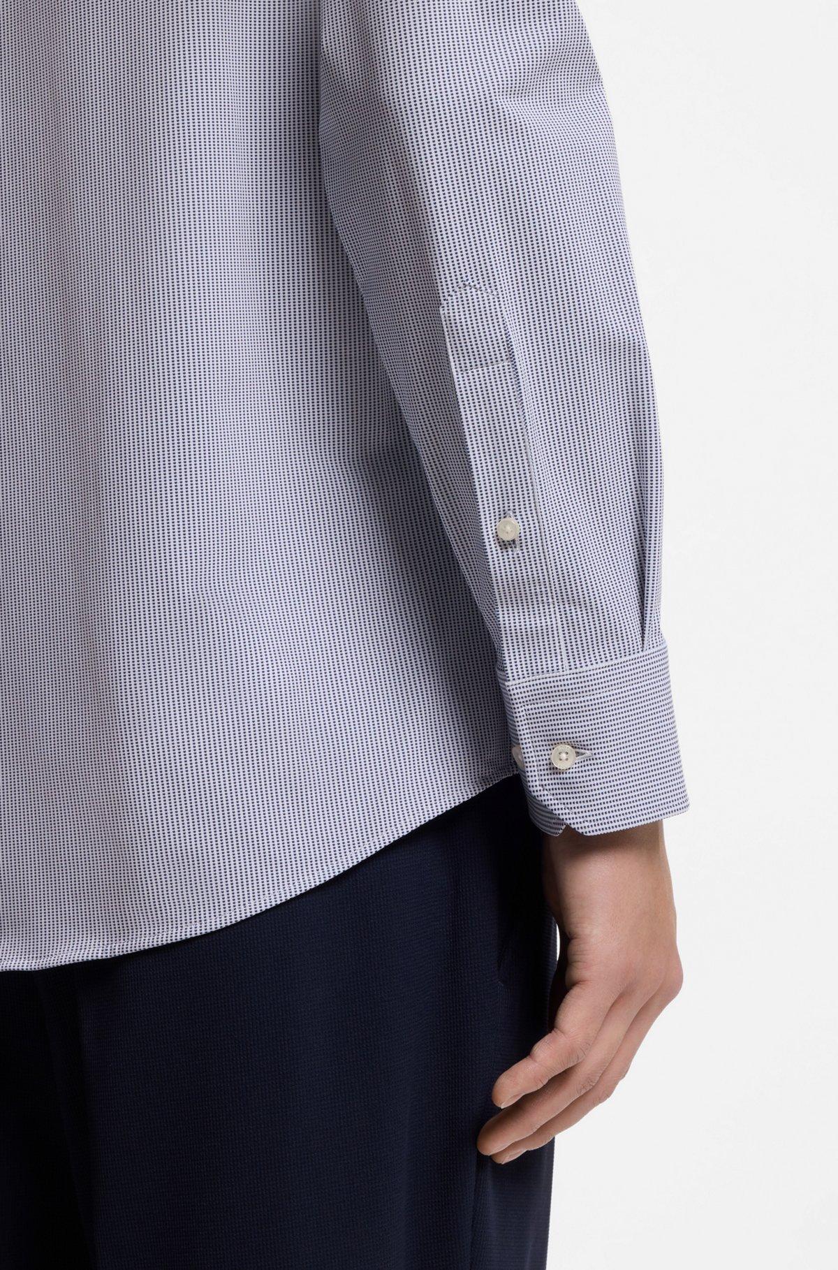 Regular-fit shirt in structured performance-stretch fabric Product Image