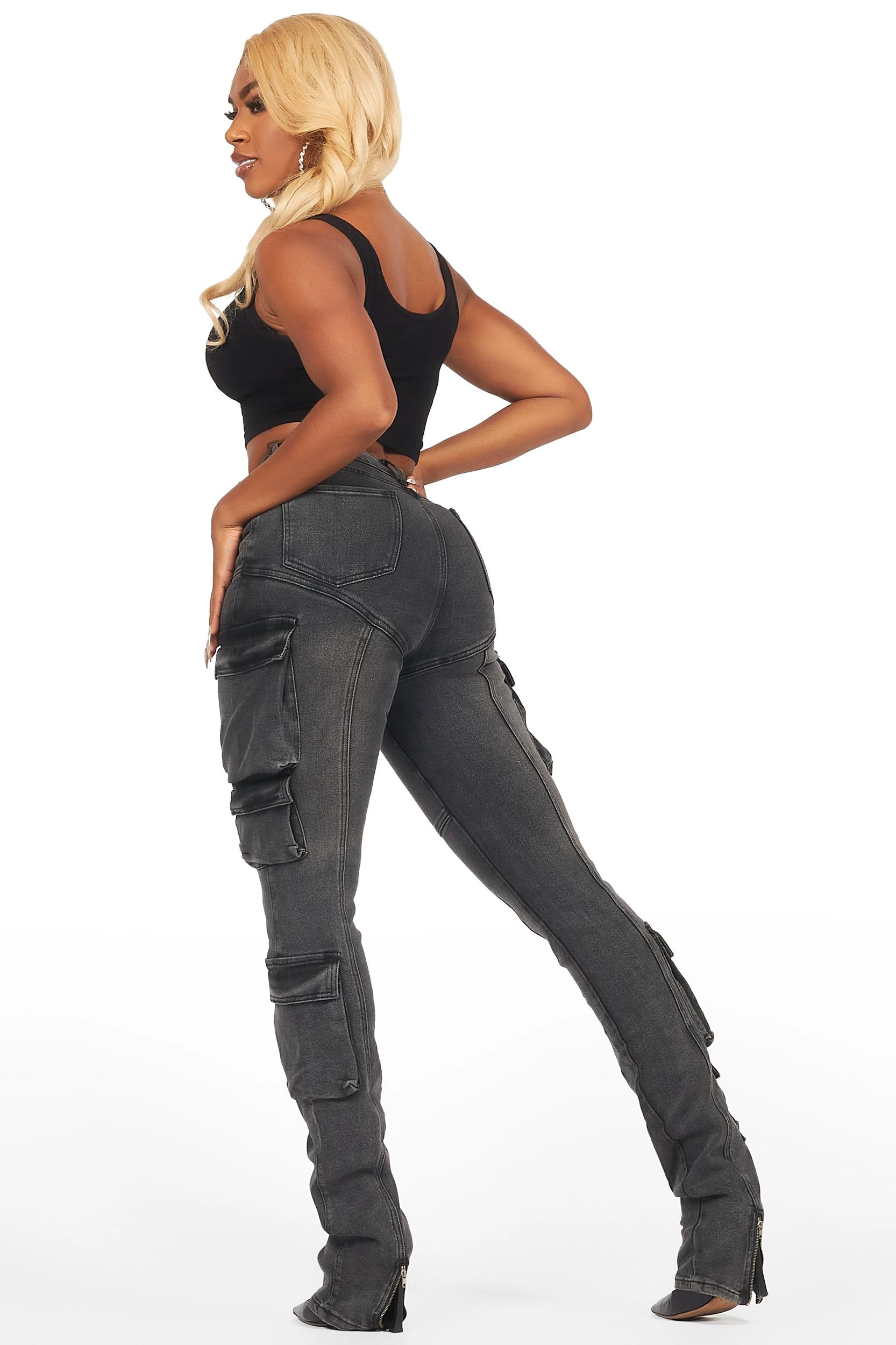 Jaylin Black Wash Skinny Stacked Jean Female Product Image