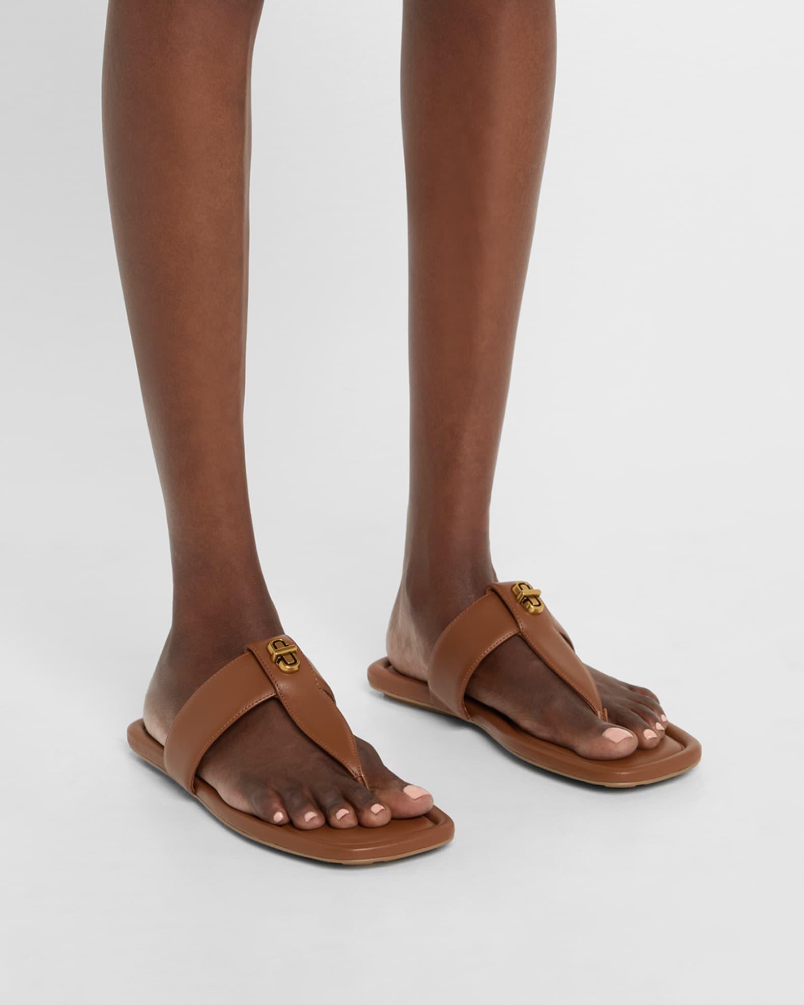 The Dual T Leather Sandals Product Image