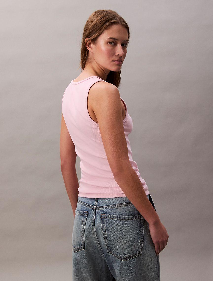 Cotton Contour Rib Henley Tank Top Product Image