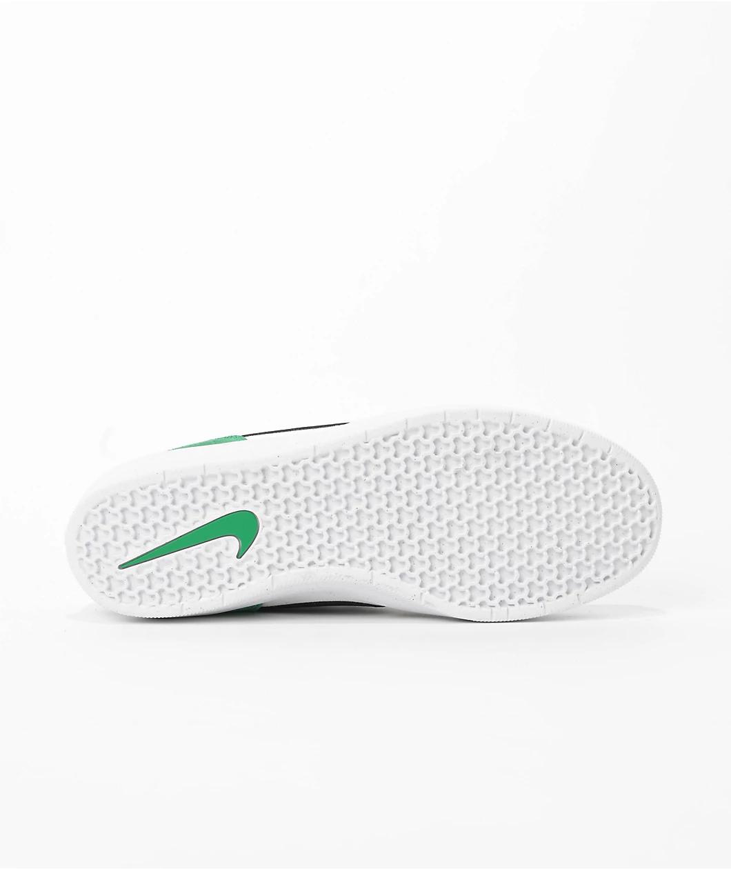 Nike SB Force 58 White, Stadium Green & Black Skate Shoes Product Image