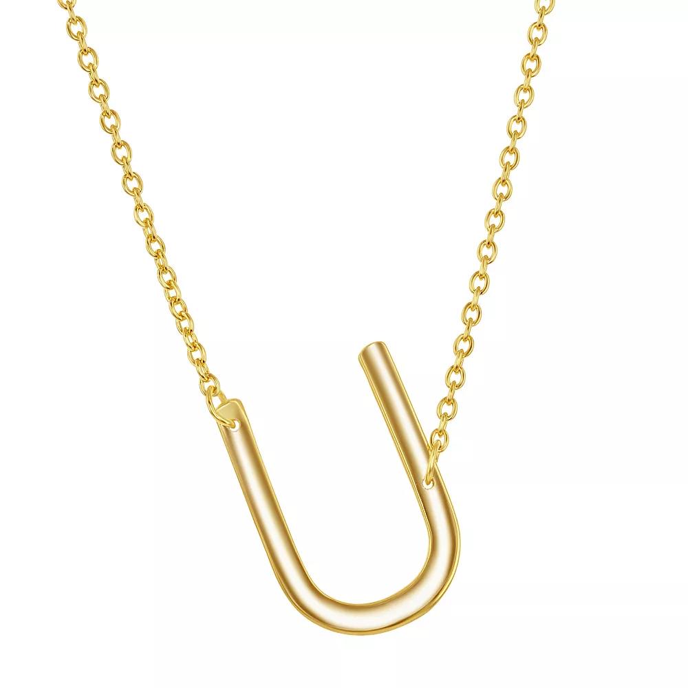 Sterling Silver Sideways Initial Necklace, Women's, Size: 16-18" ADJ, Gold Tone Z Product Image