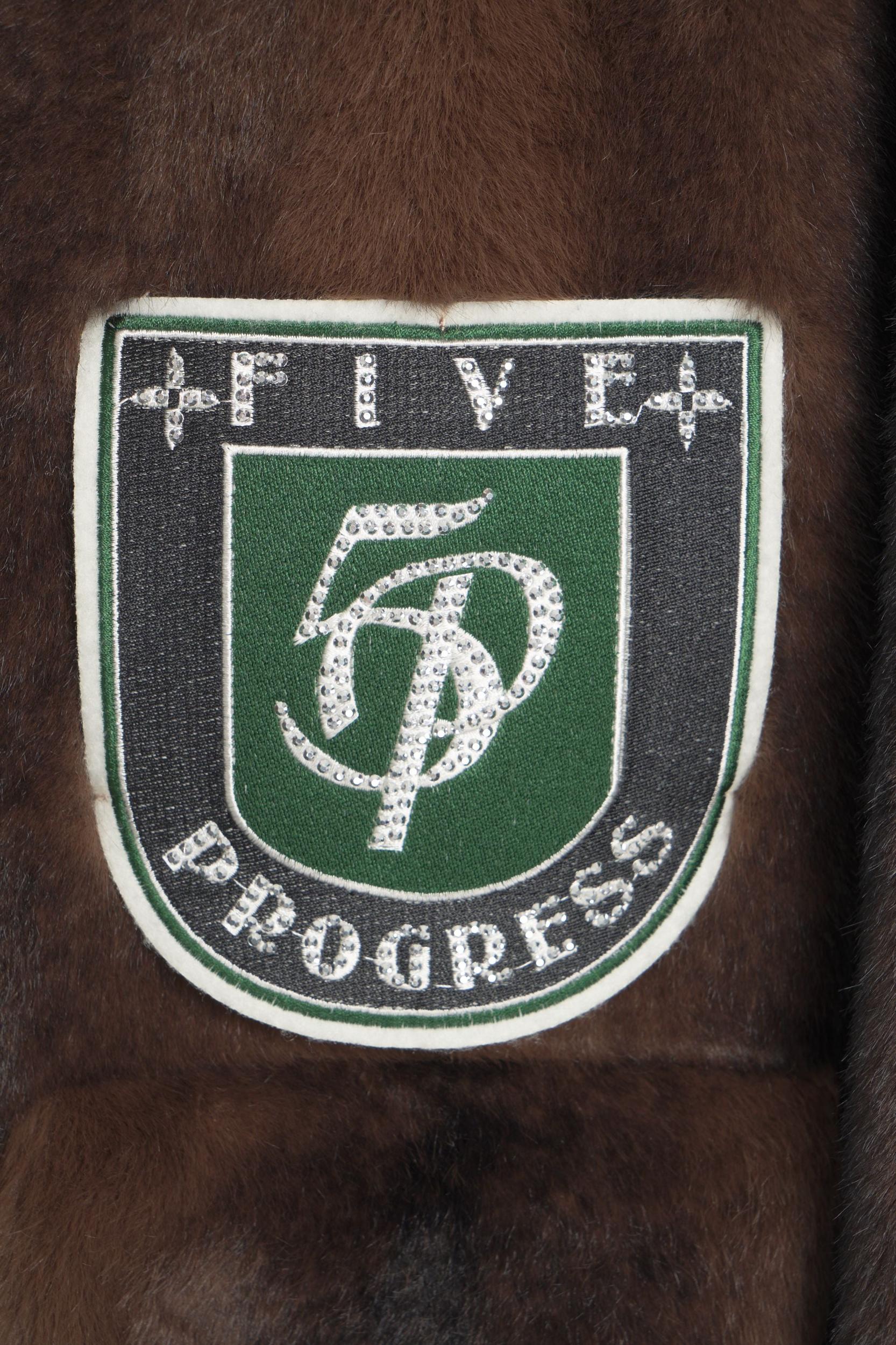 Faux fur coat with logo Product Image