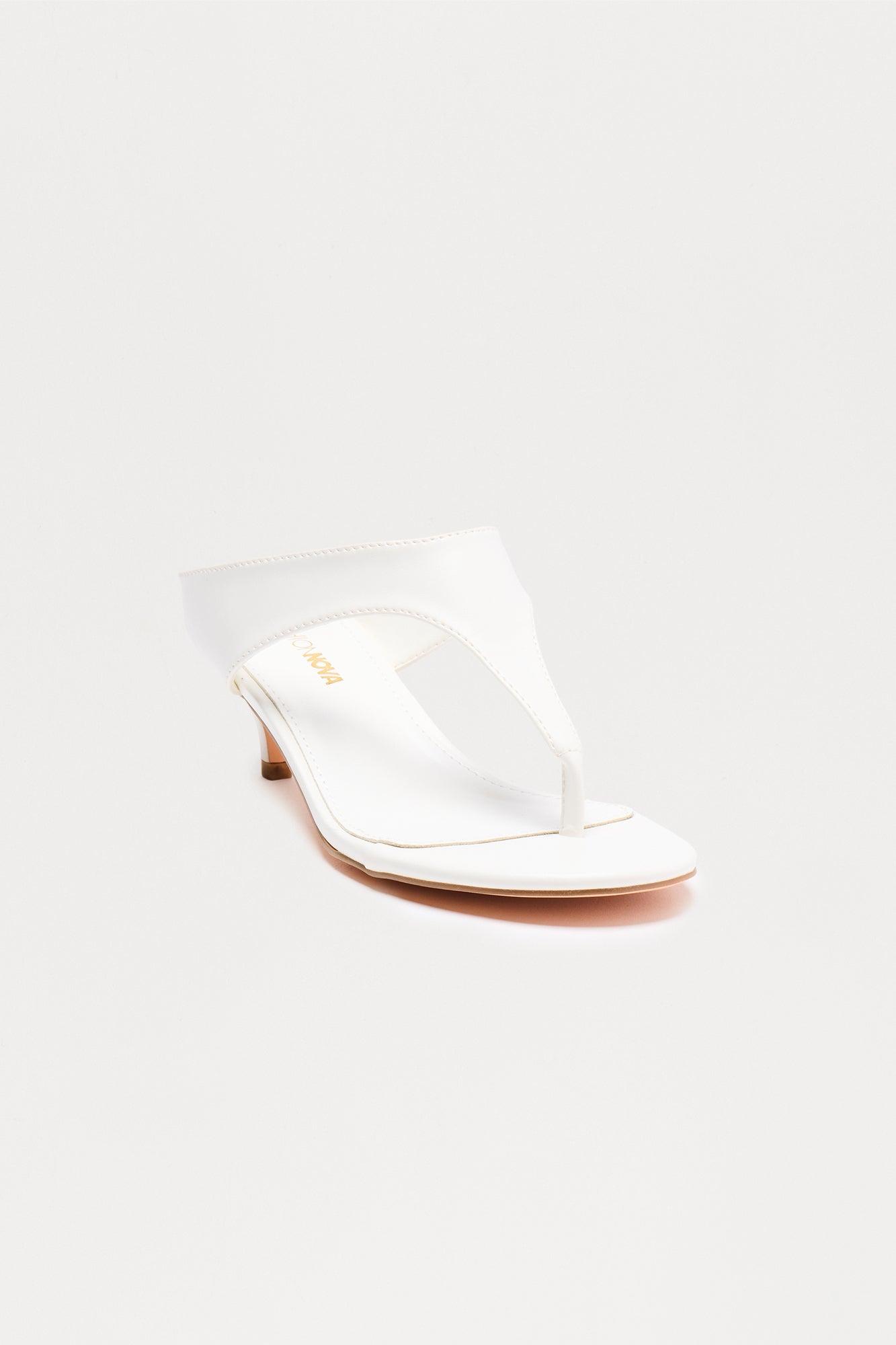 Morah Thong Kitten Heels - White Female Product Image