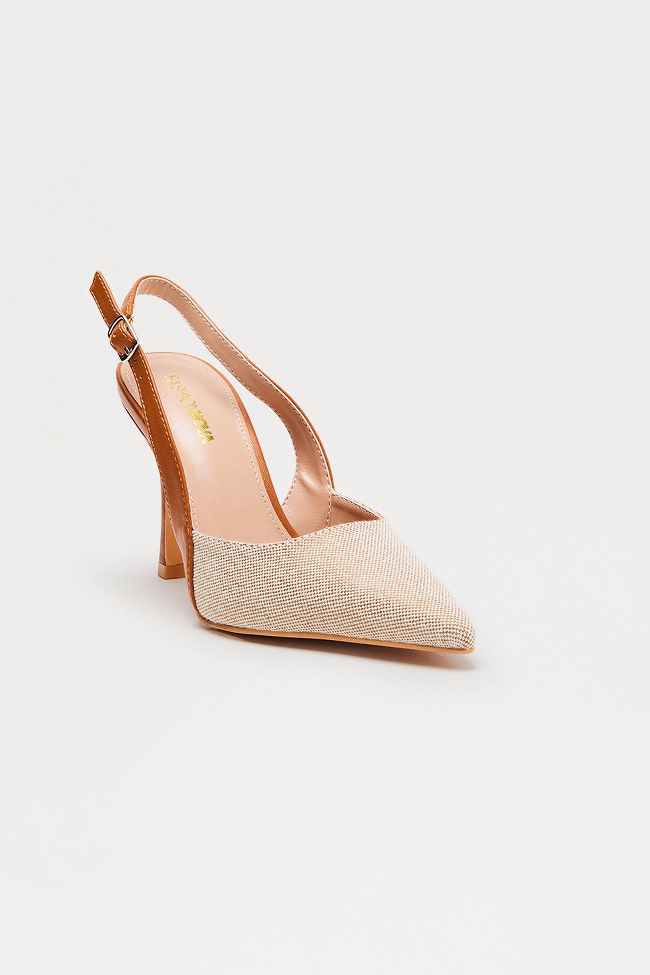 Chivi Raffia Slingback Pumps - Brown/combo Female Product Image