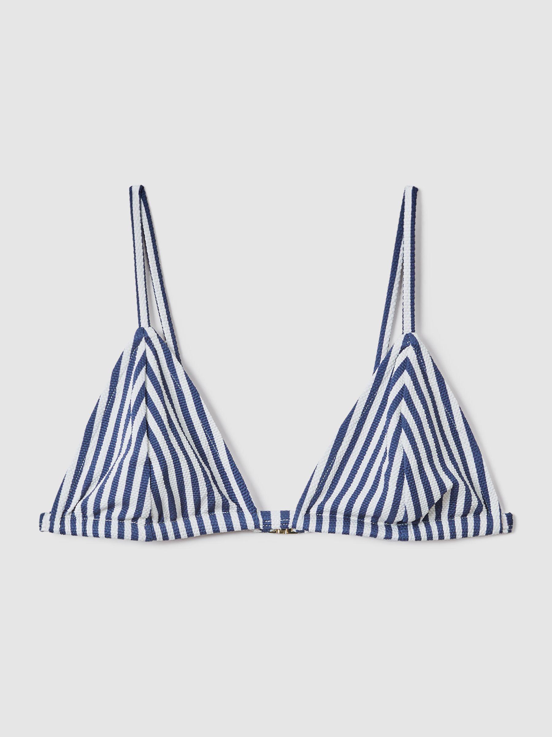 Fella Swim Julian Triangle Bikini Top in Blue Stripe Product Image