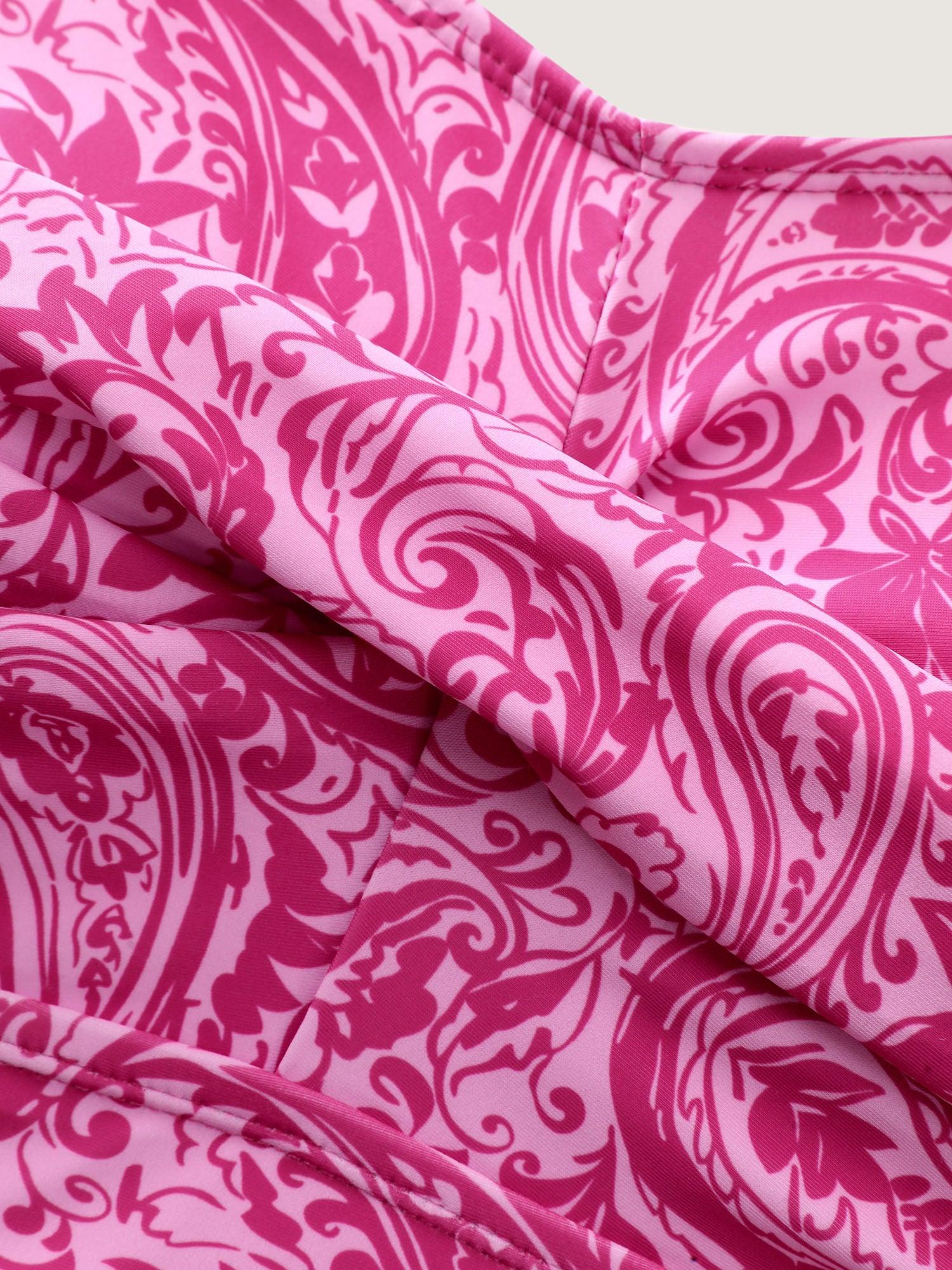 Paisley Print Twist Front Swim Dress Female Product Image