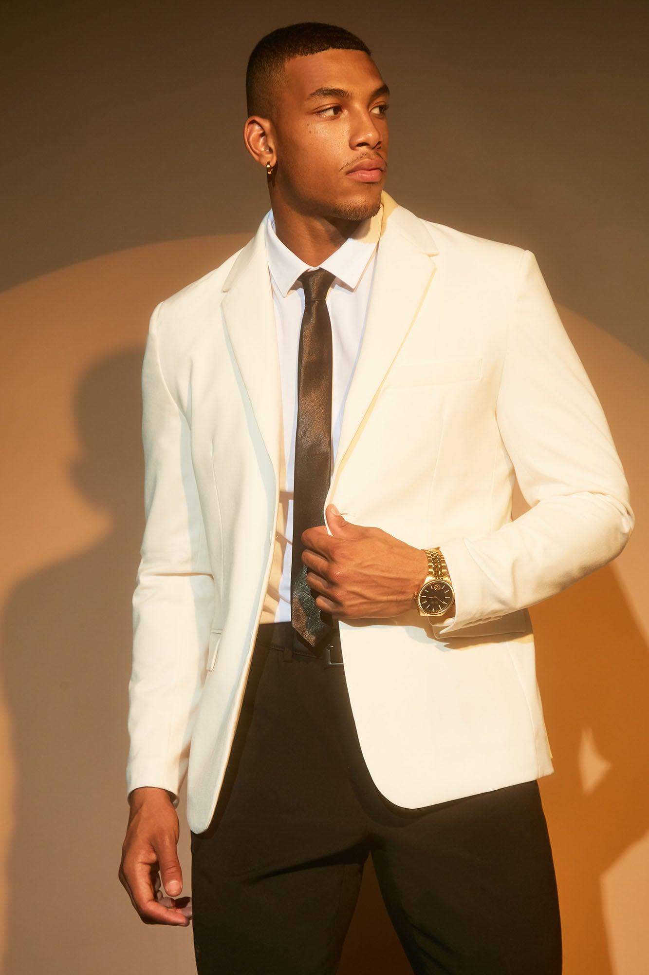 The Modern Stretch Suit Jacket - Off White Product Image