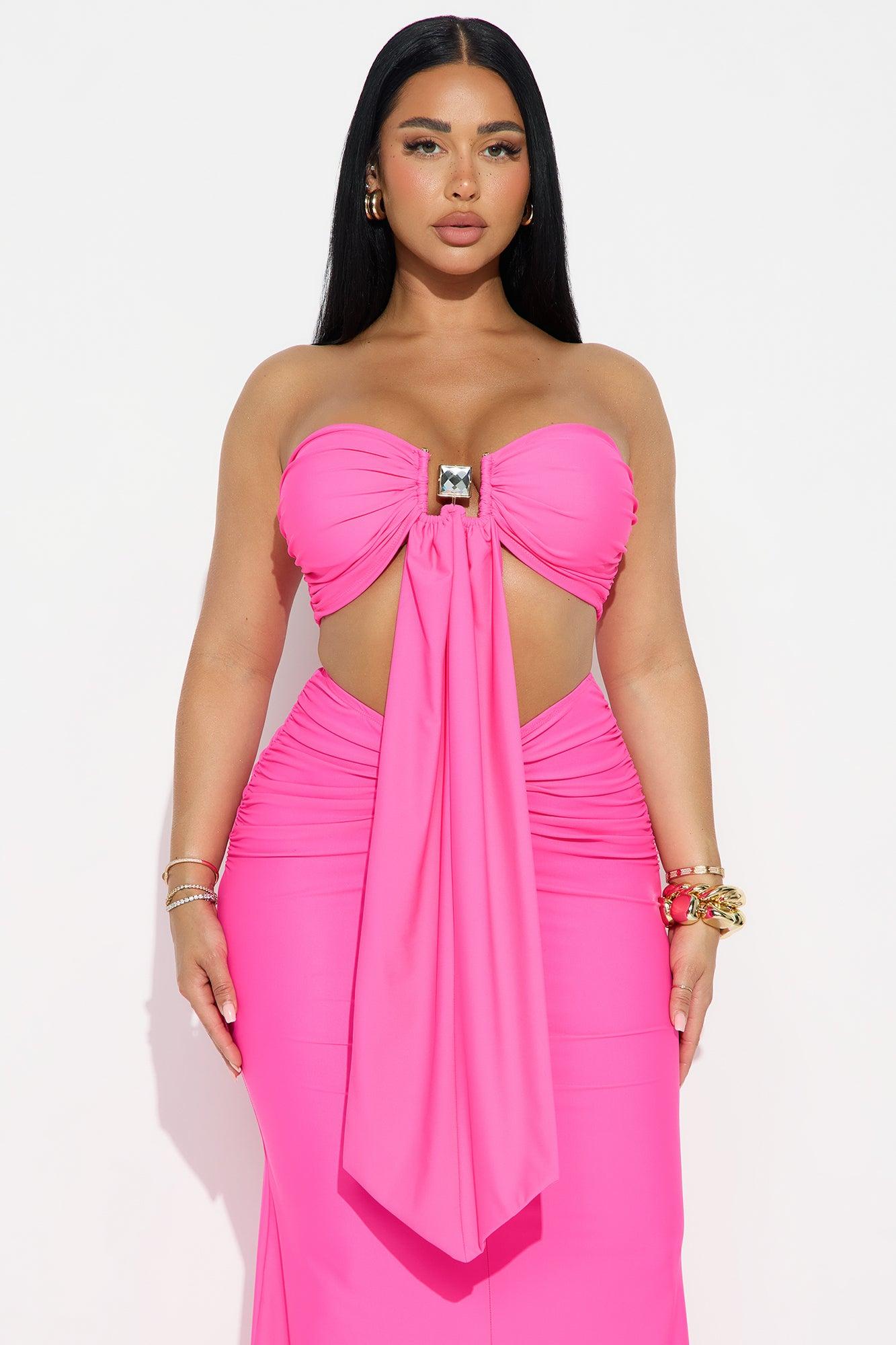 Sabrina Bra Top and Maxi Skirt Set - Magenta Female Product Image