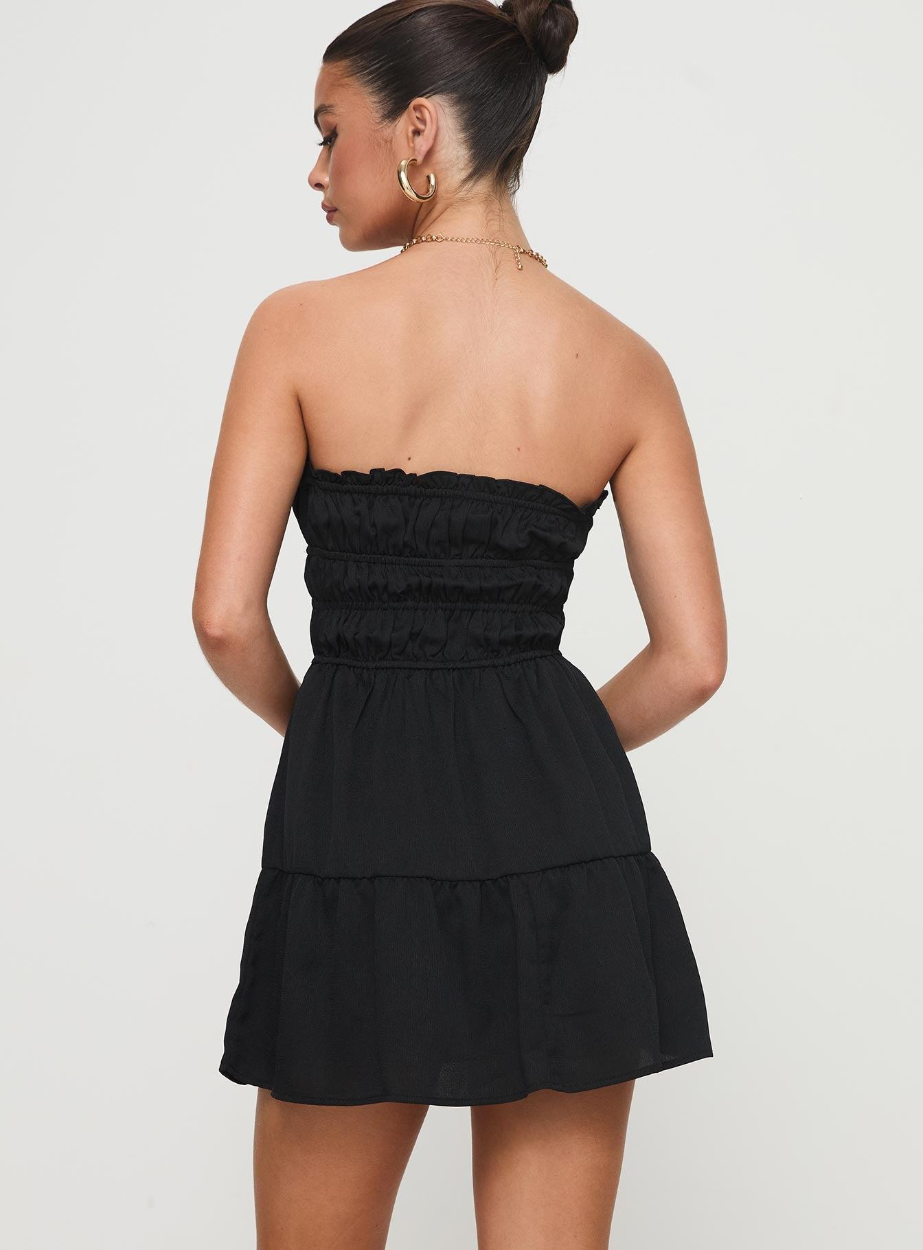 Joie Strapless Mini Dress Black Product Image