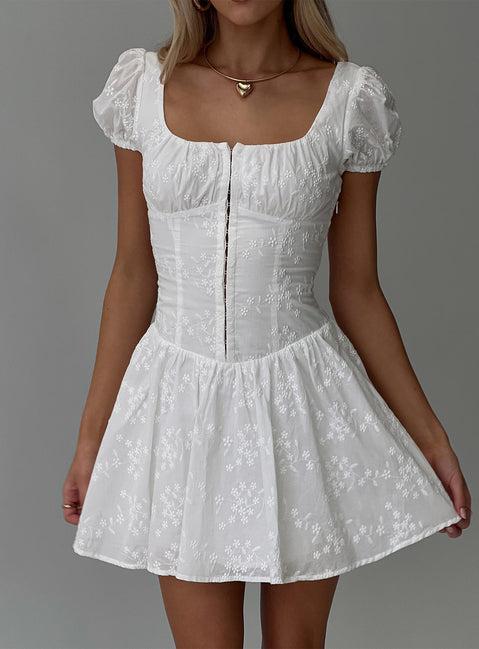 Lethia Corset Mini Dress White Product Image